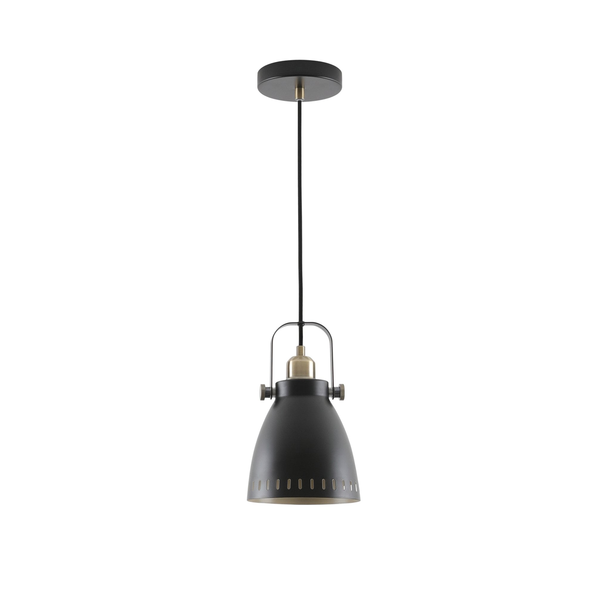 Fabula Leicester Small Single Pendant - Matt Black & Khaki