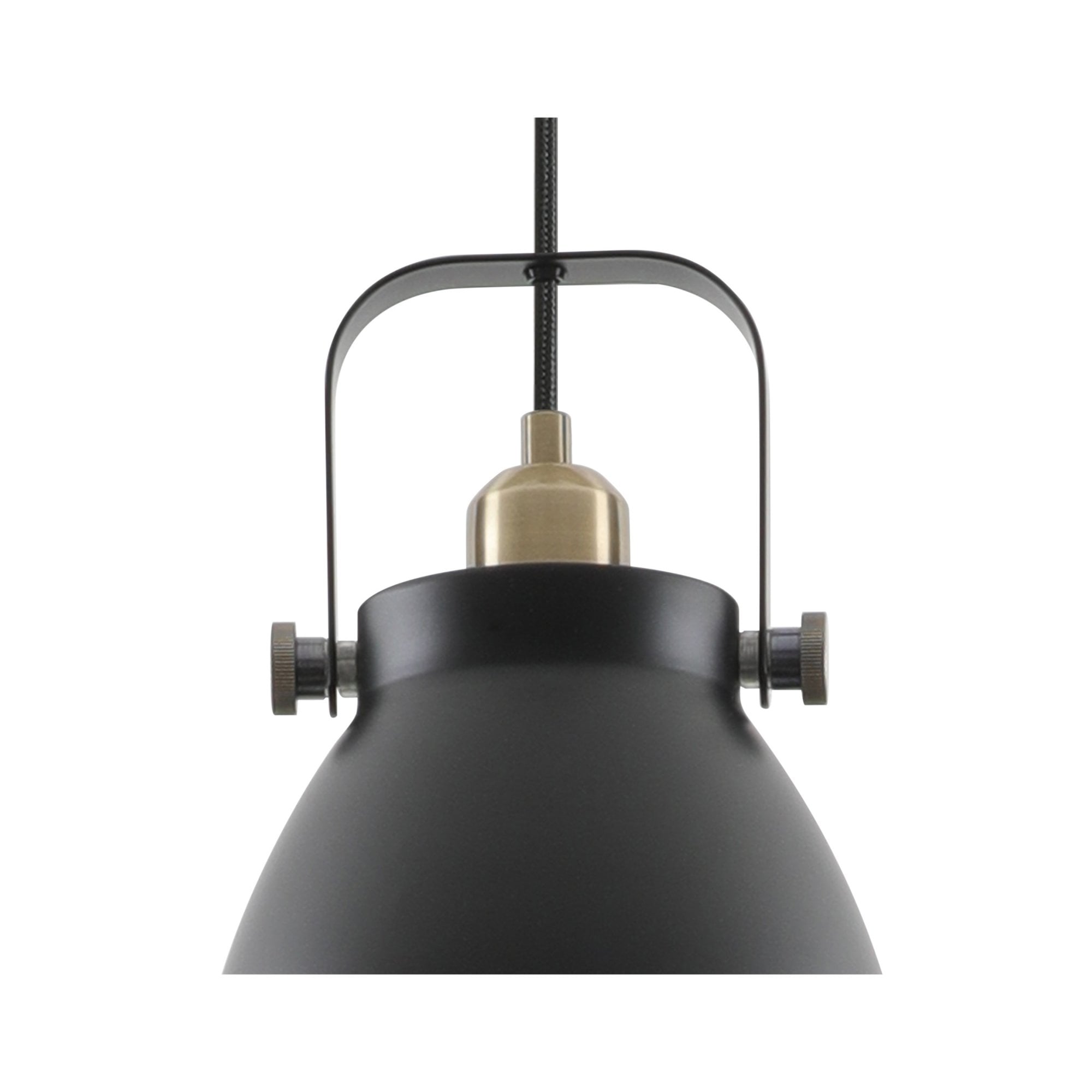 Fabula Leicester Medium Single Pendant - Matt Black & Khaki