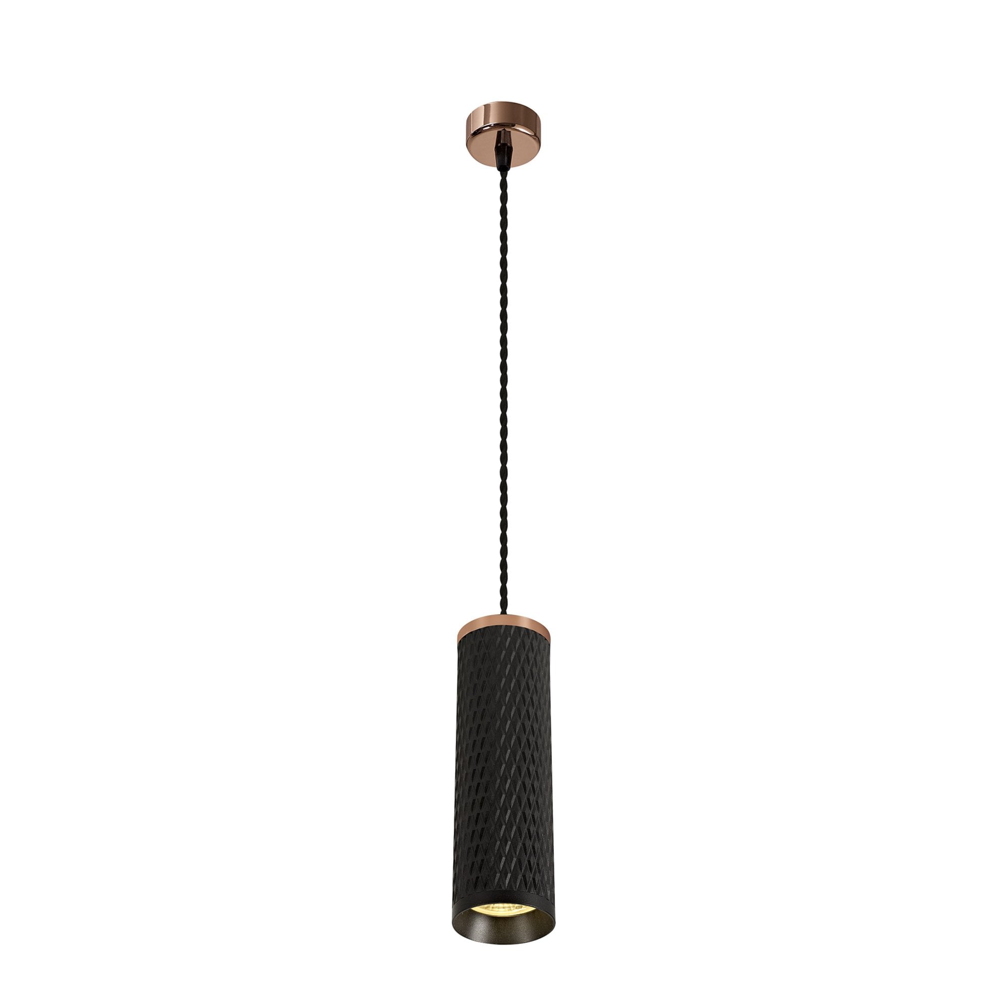 Fabula Summerfield Single 20cm Pendant - Rose Gold & Sand Black