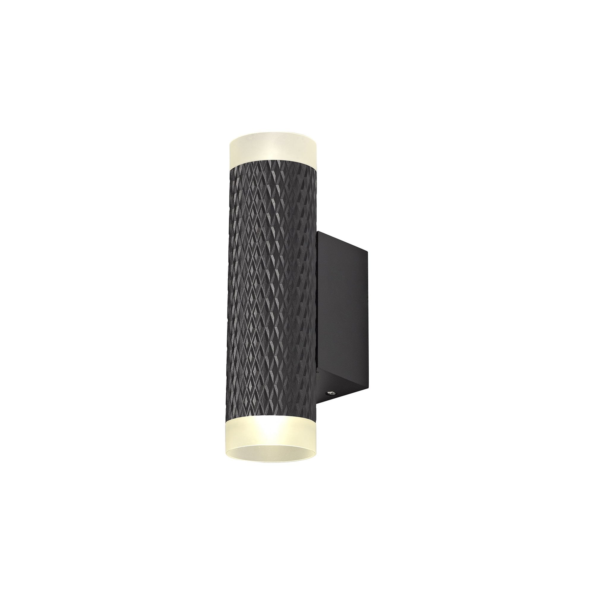 Fabula Summerfield 2 Light Wall Lamp - Sand Black & Acrylic Rings