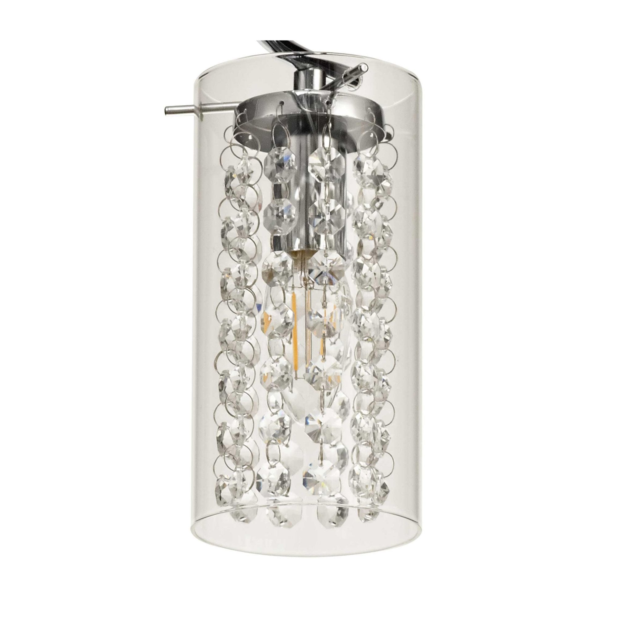 Fabula Langley 5 Light Semi-Flush Light - Polished Chrome, Crystal & Glass