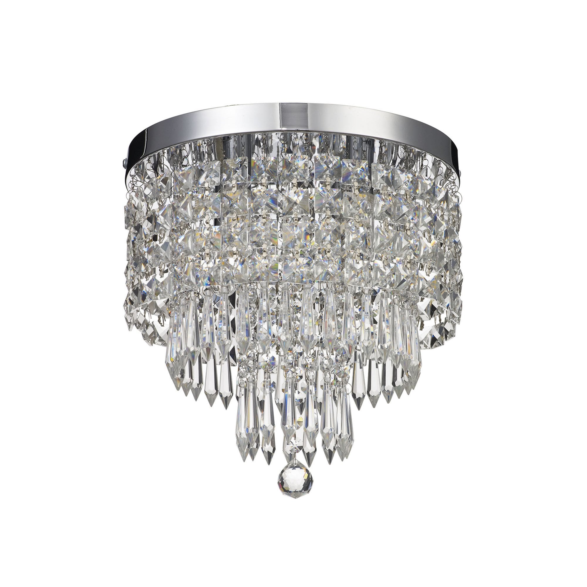 Fabula Wadham 4 Light Flush Light - Polished Chrome & Crystal - IP44