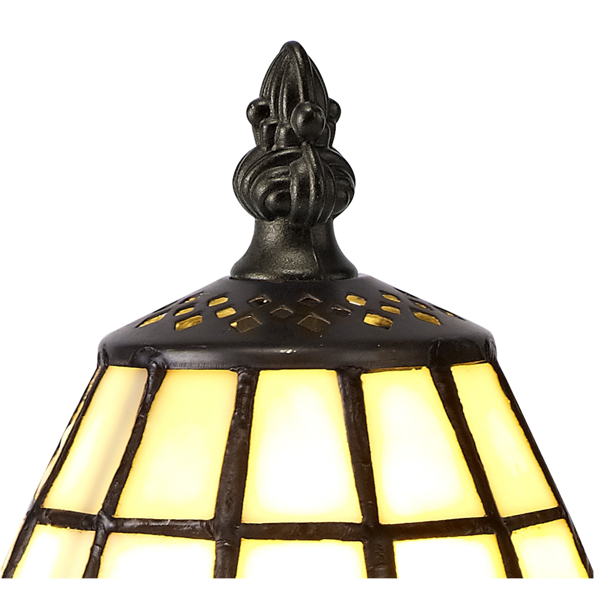 Fabula Swan Tiffany Table Lamp - Cream & Grey