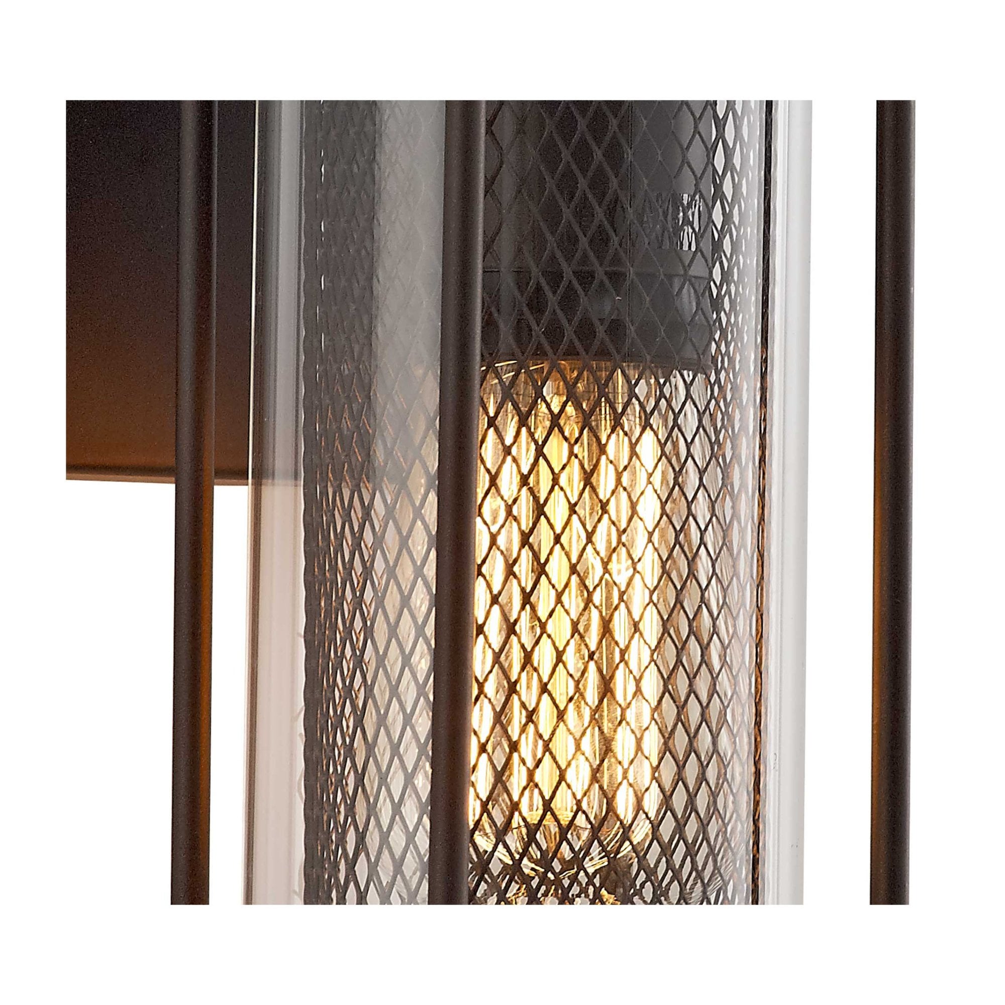 Fabula Addison Small Wall Lamp - Antique Bronze & Clear Glass - IP54