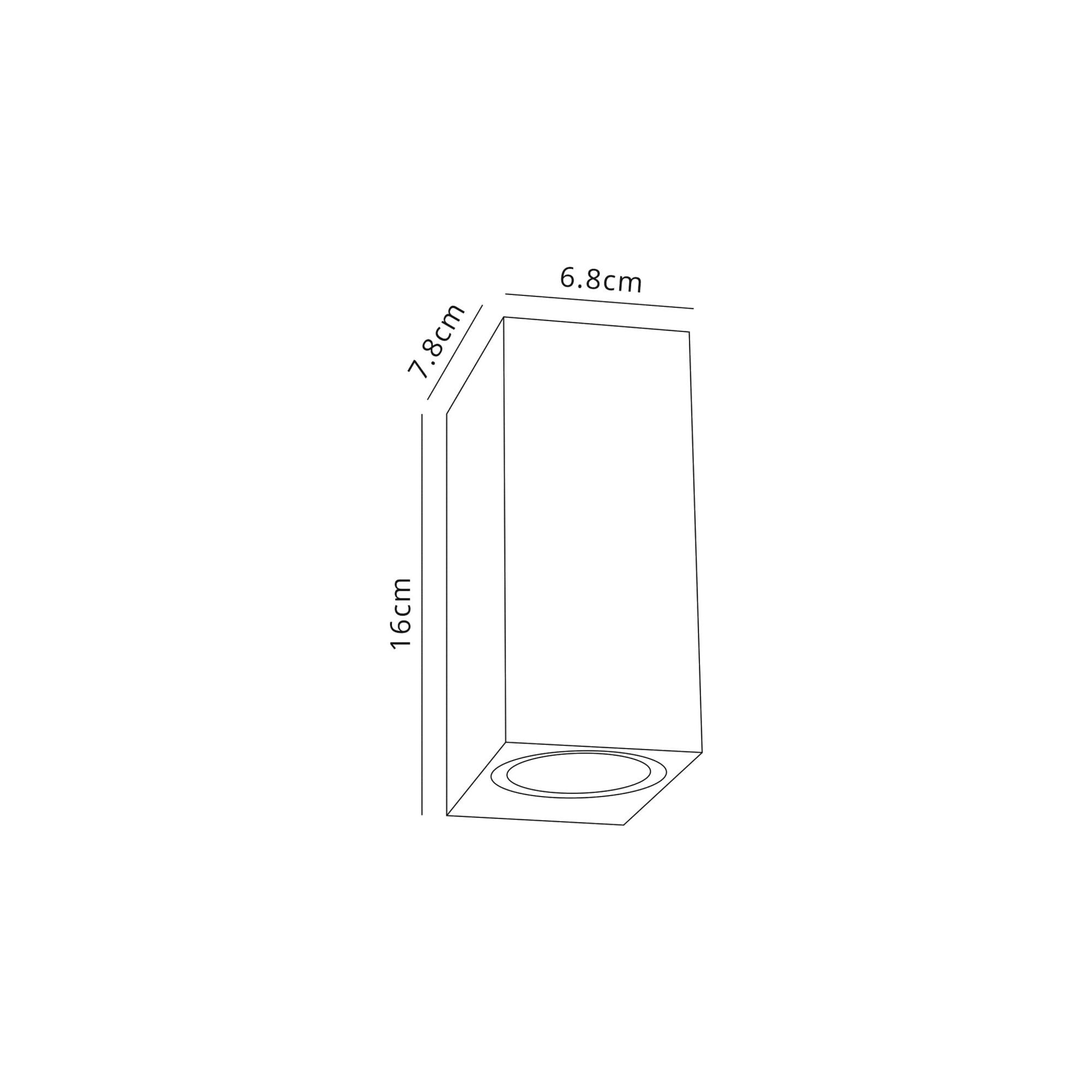 Fabula Summit Rectangular Up/Down Wall Lamp - Black Silver - IP54