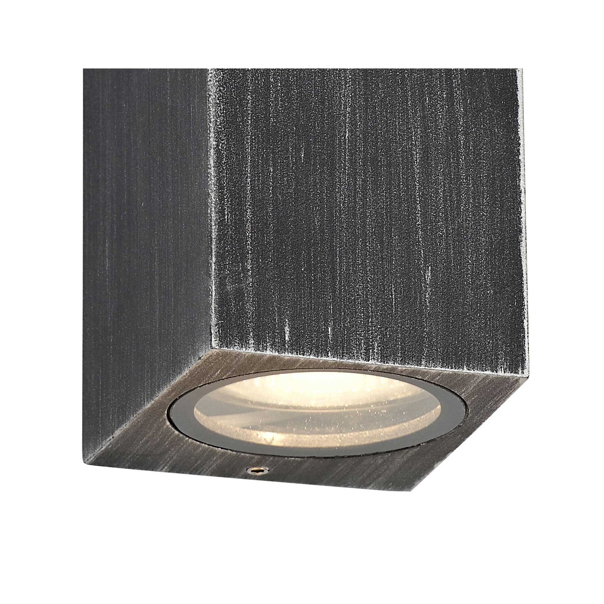 Fabula Summit Rectangular Up/Down Wall Lamp - Black Silver - IP54