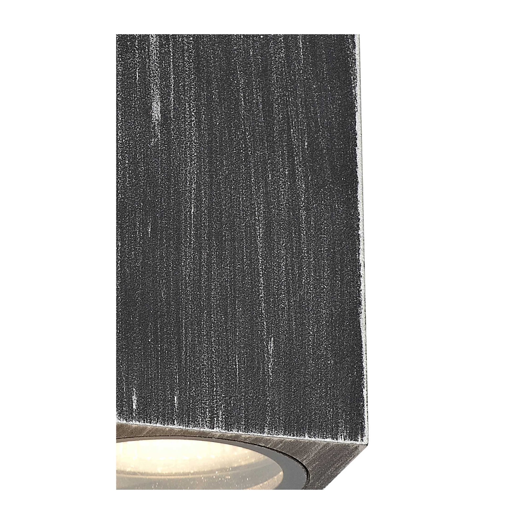 Fabula Summit Rectangular Up/Down Wall Lamp - Black Silver - IP54