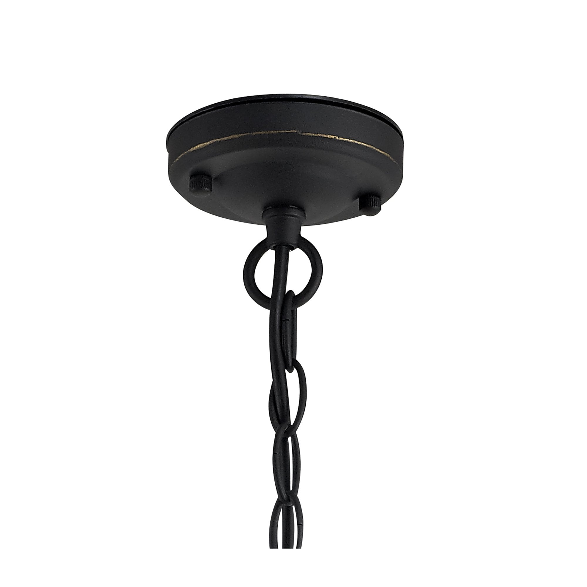 Fabula Rivenhall Single Pendant - Black/Gold & Seeded Clear Glass - IP54