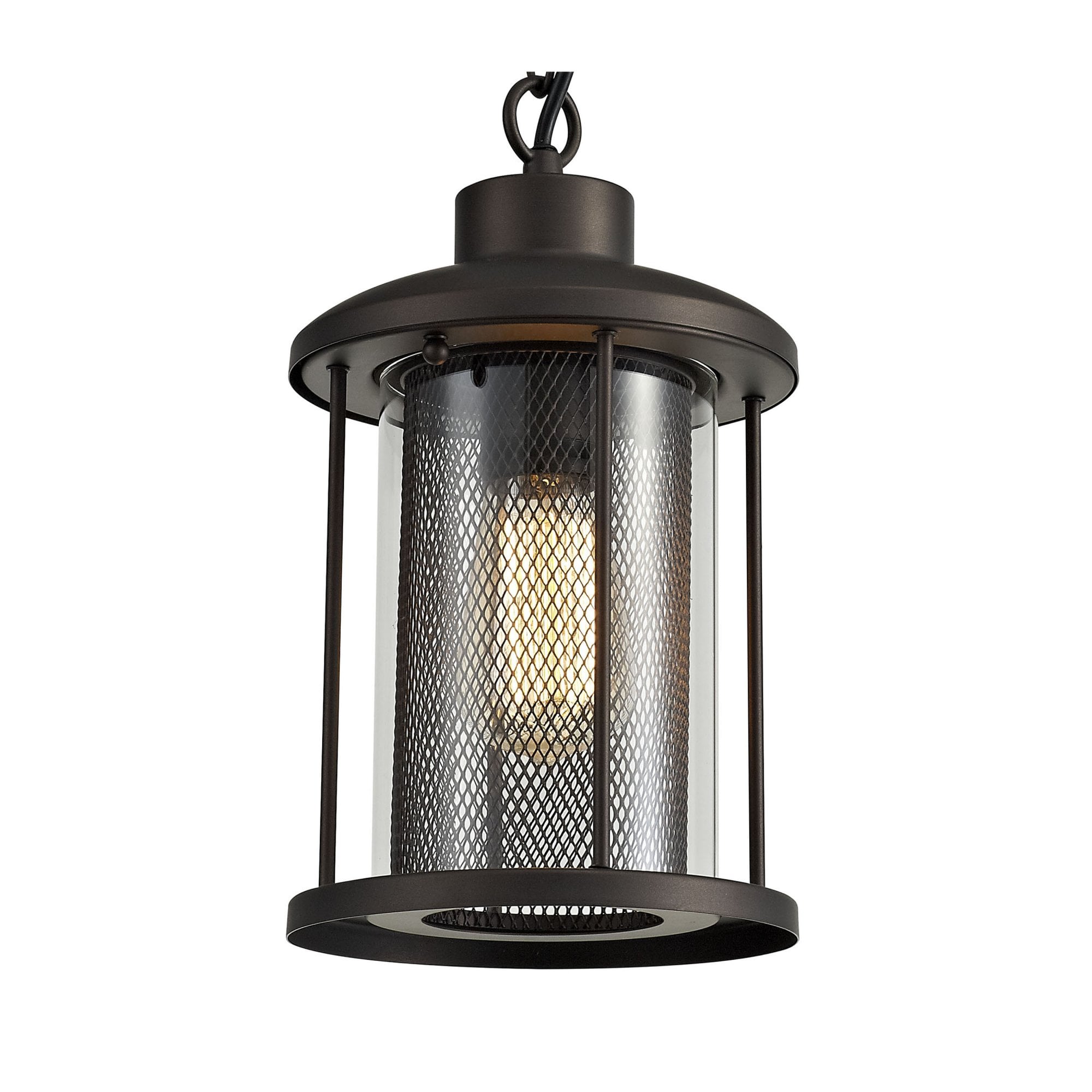 Fabula Addison Pendant - Antique Bronze & Clear Glass - IP54