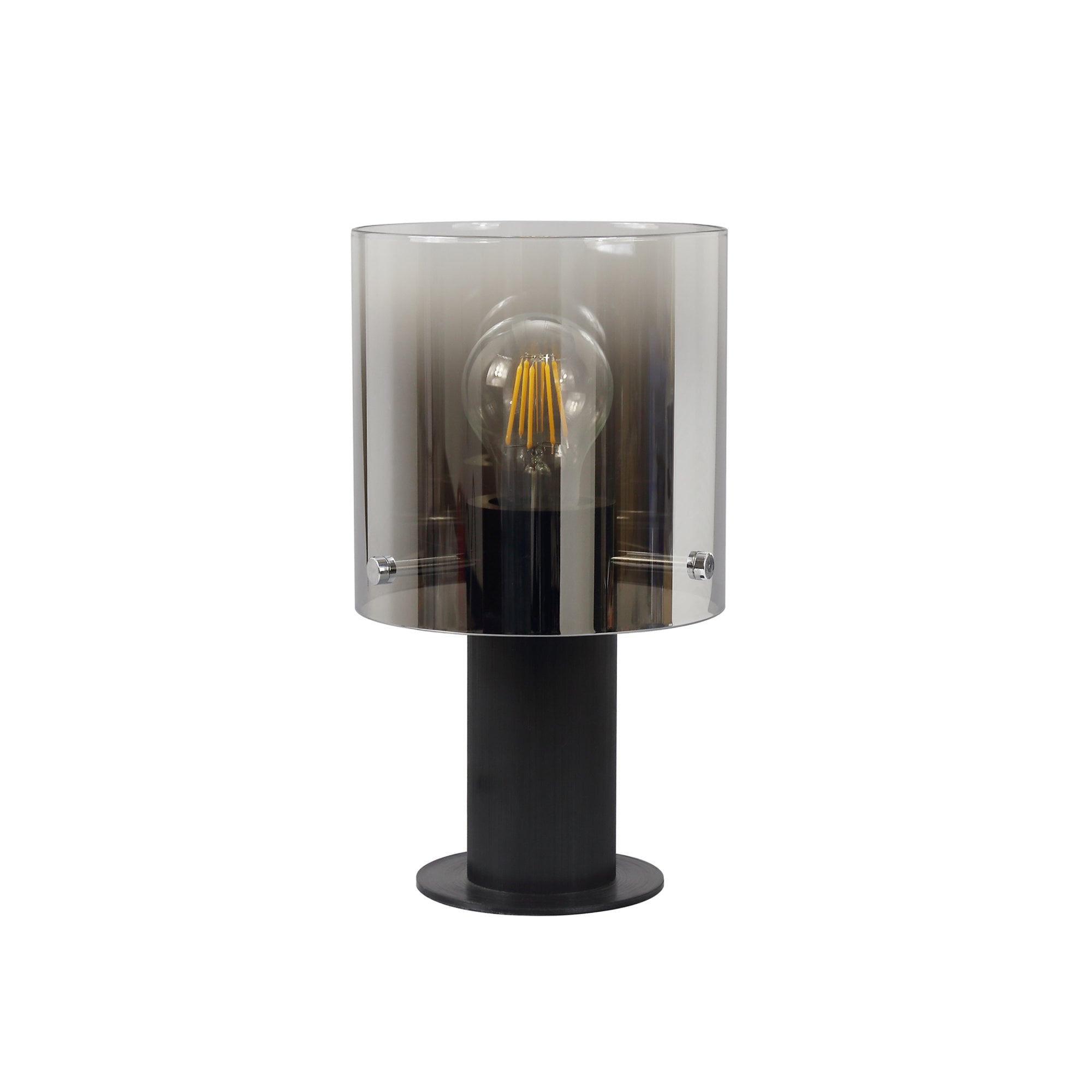 Fabula Kendon Single Table Lamp - Black & Smoke Fade Glass