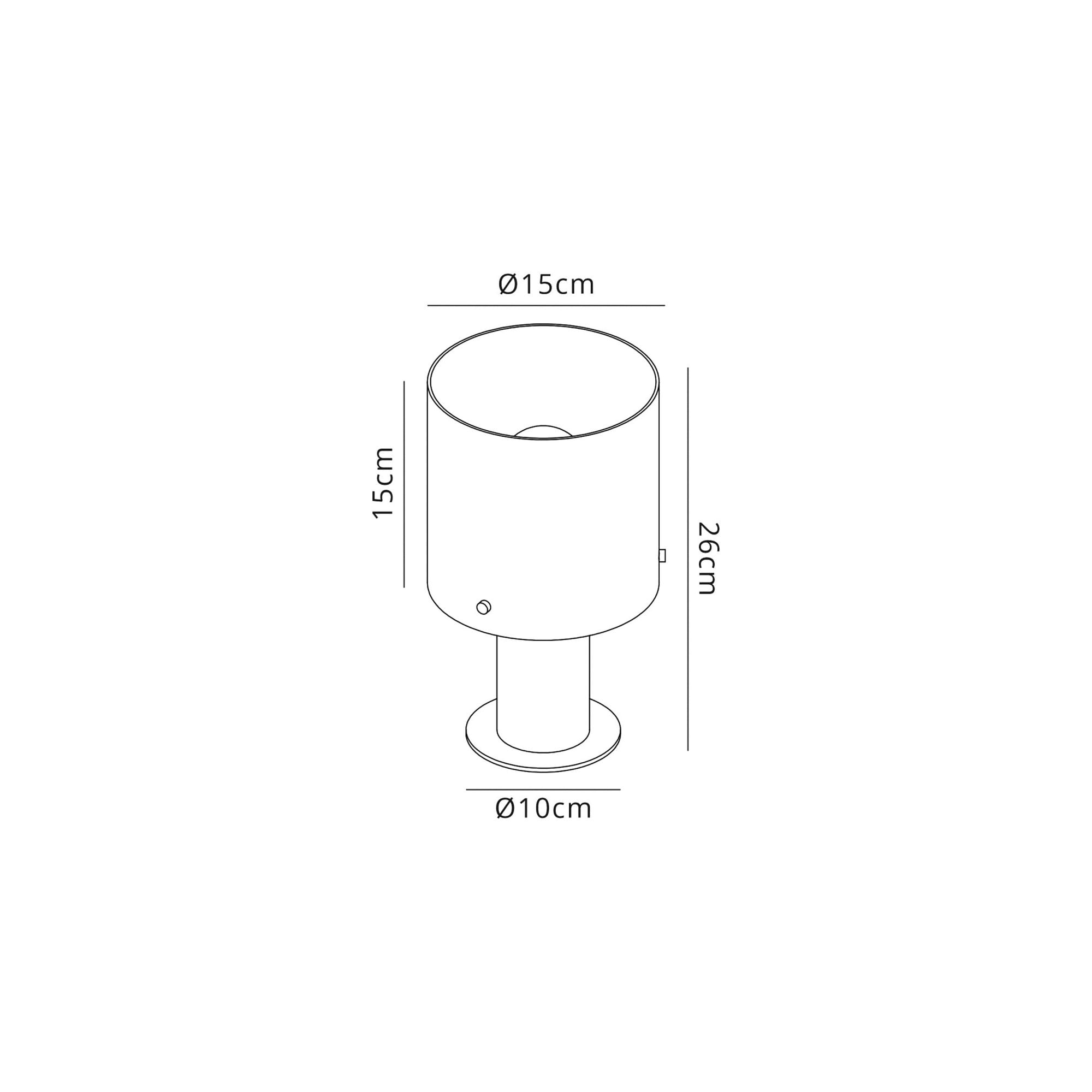 Fabula Kendon Single Table Lamp - Black & Smoke Fade Glass