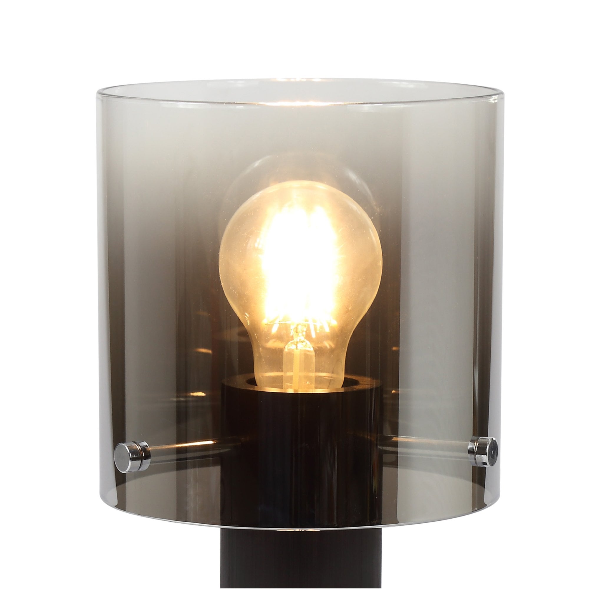 Fabula Kendon Single Table Lamp - Black & Smoke Fade Glass