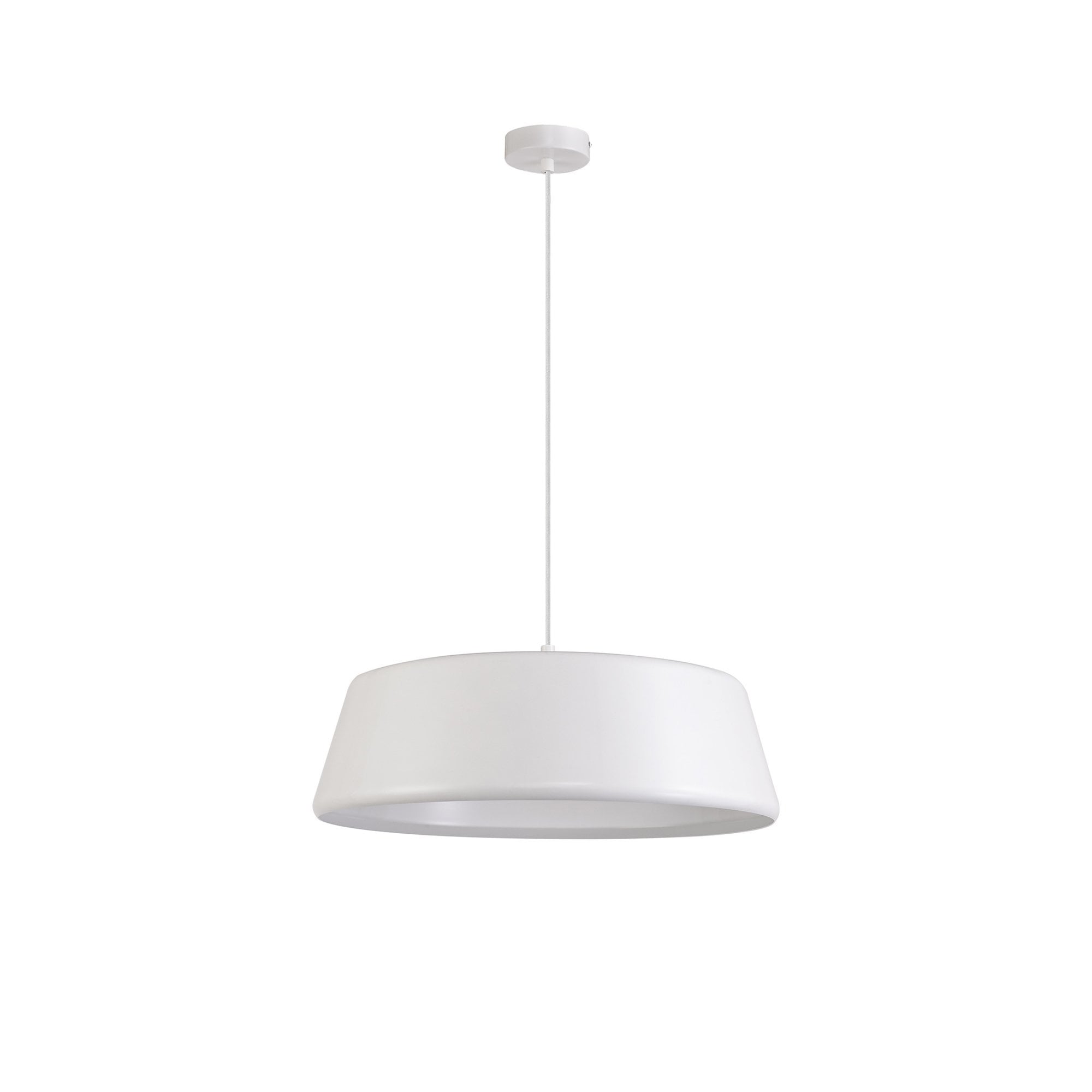 Fabula Bushfields Large Single Adjustable Pendant - Gloss White & Gloss White