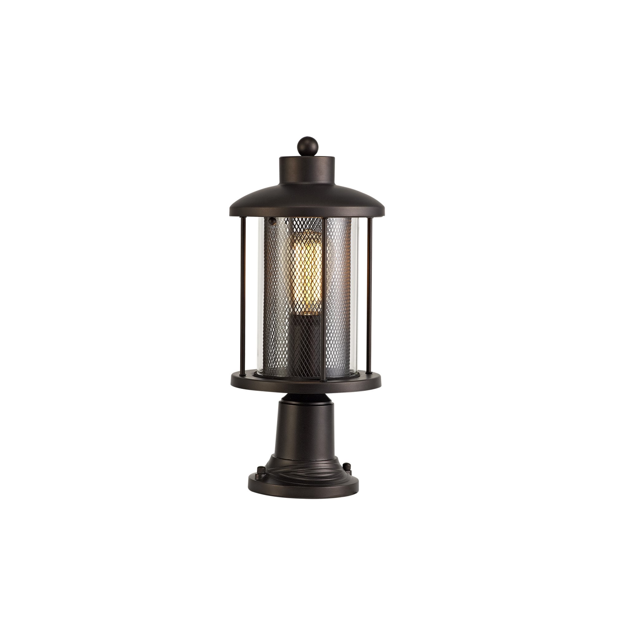 Fabula Addison Pedestal Lamp - Antique Bronze & Clear Glass - IP54