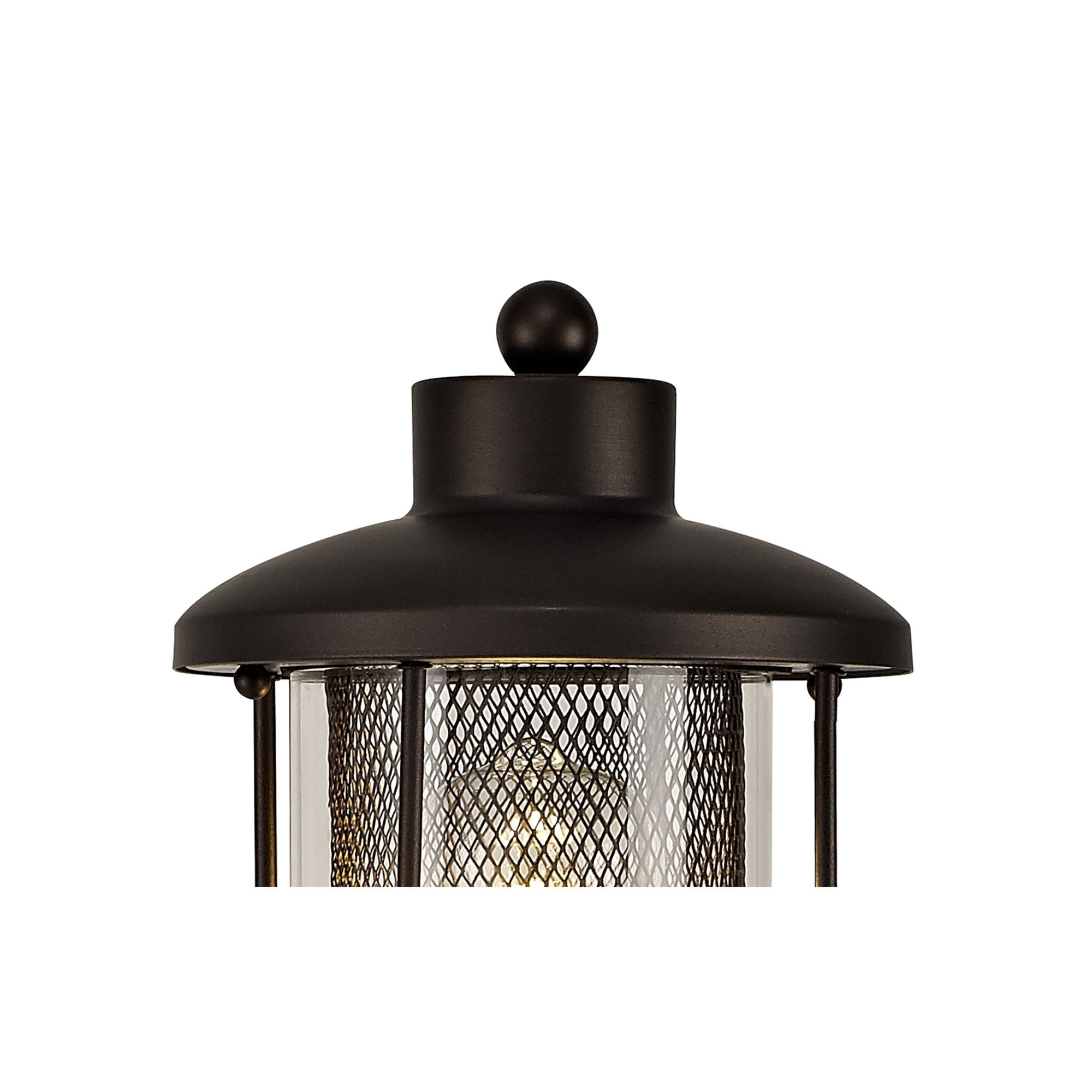 Fabula Addison Single Headed Post Lamp - Antique Bronze & Clear Glass - IP54