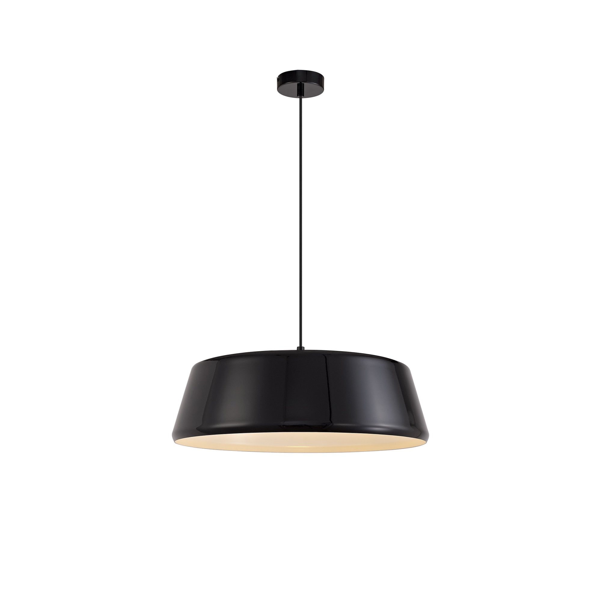 Fabula Bushfields Large Single Adjustable Pendant - Gloss Black & Gloss White