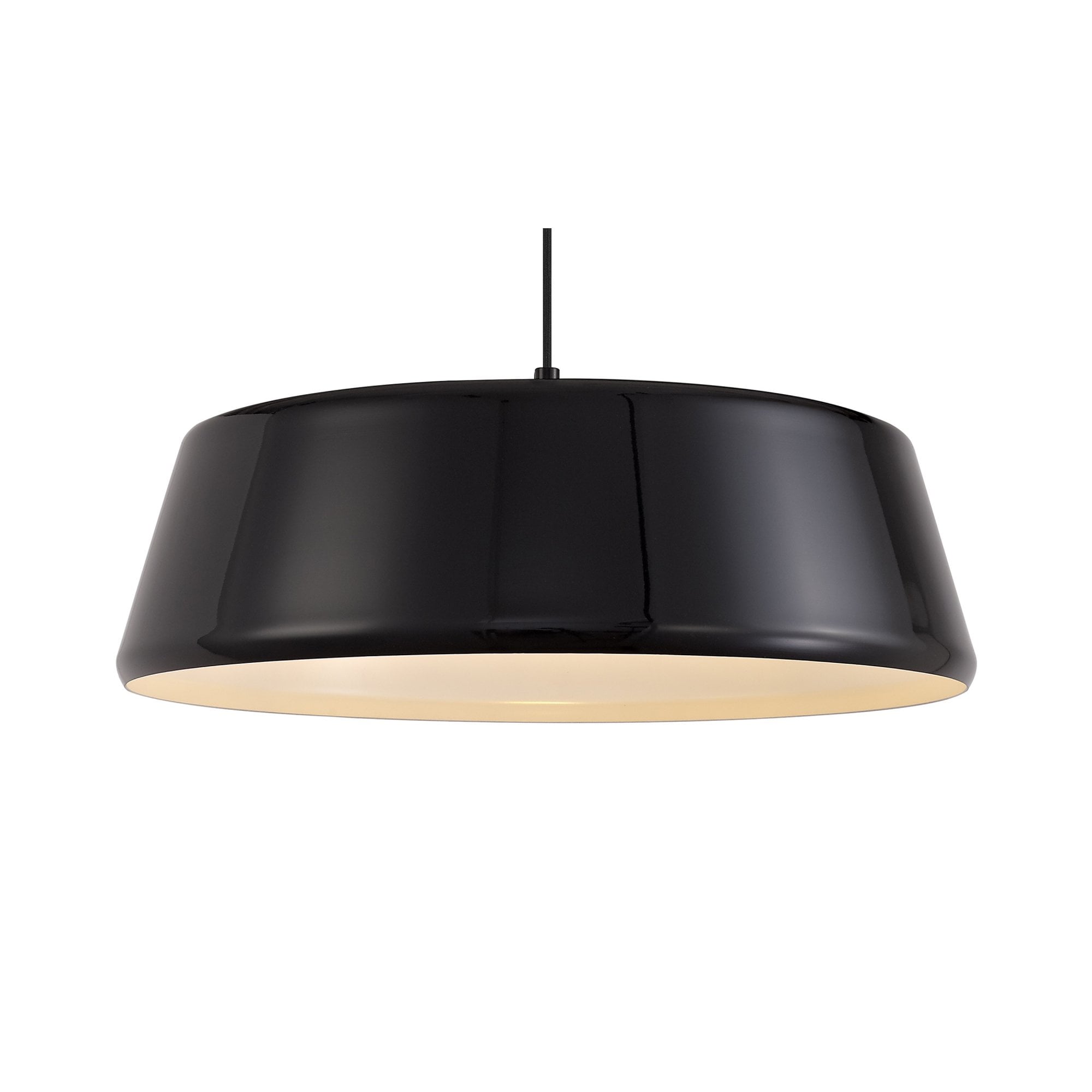 Fabula Bushfields Large Single Adjustable Pendant - Gloss Black & Gloss White