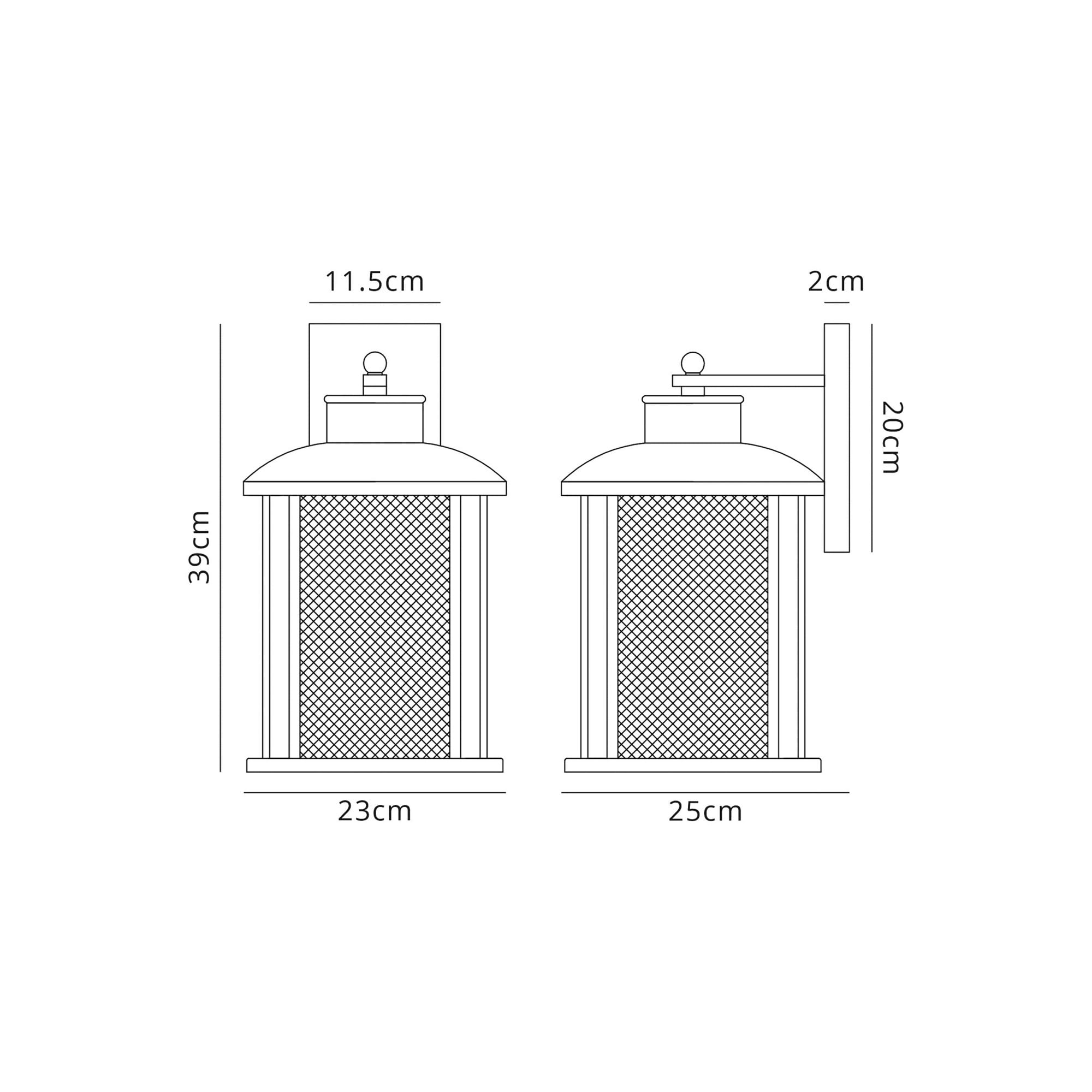 Fabula Addison Extra Large Wall Lamp - Antique Bronze & Clear Glass - IP54
