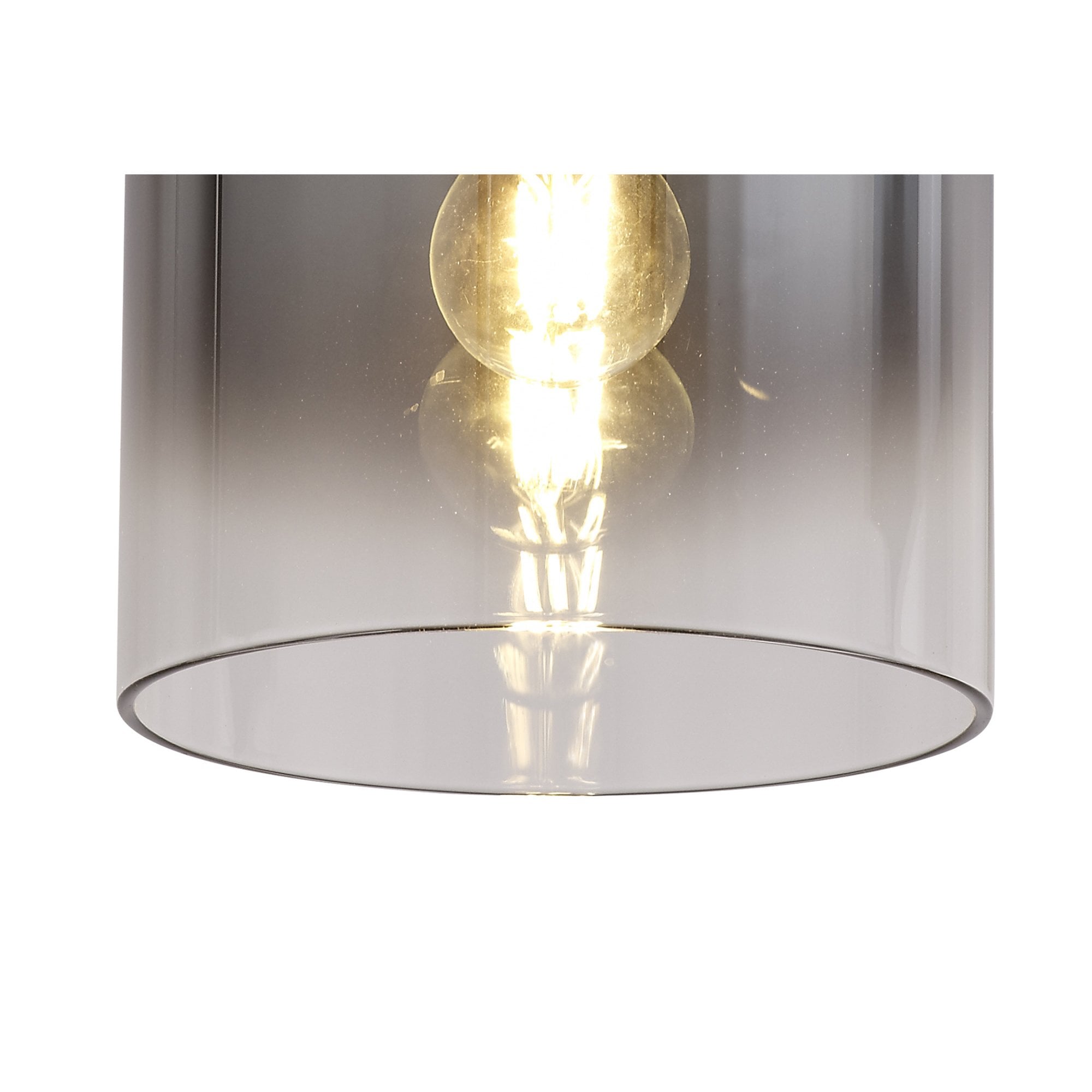 Fabula Kendon Single Round Flush Light - Black & Smoke Fade Glass