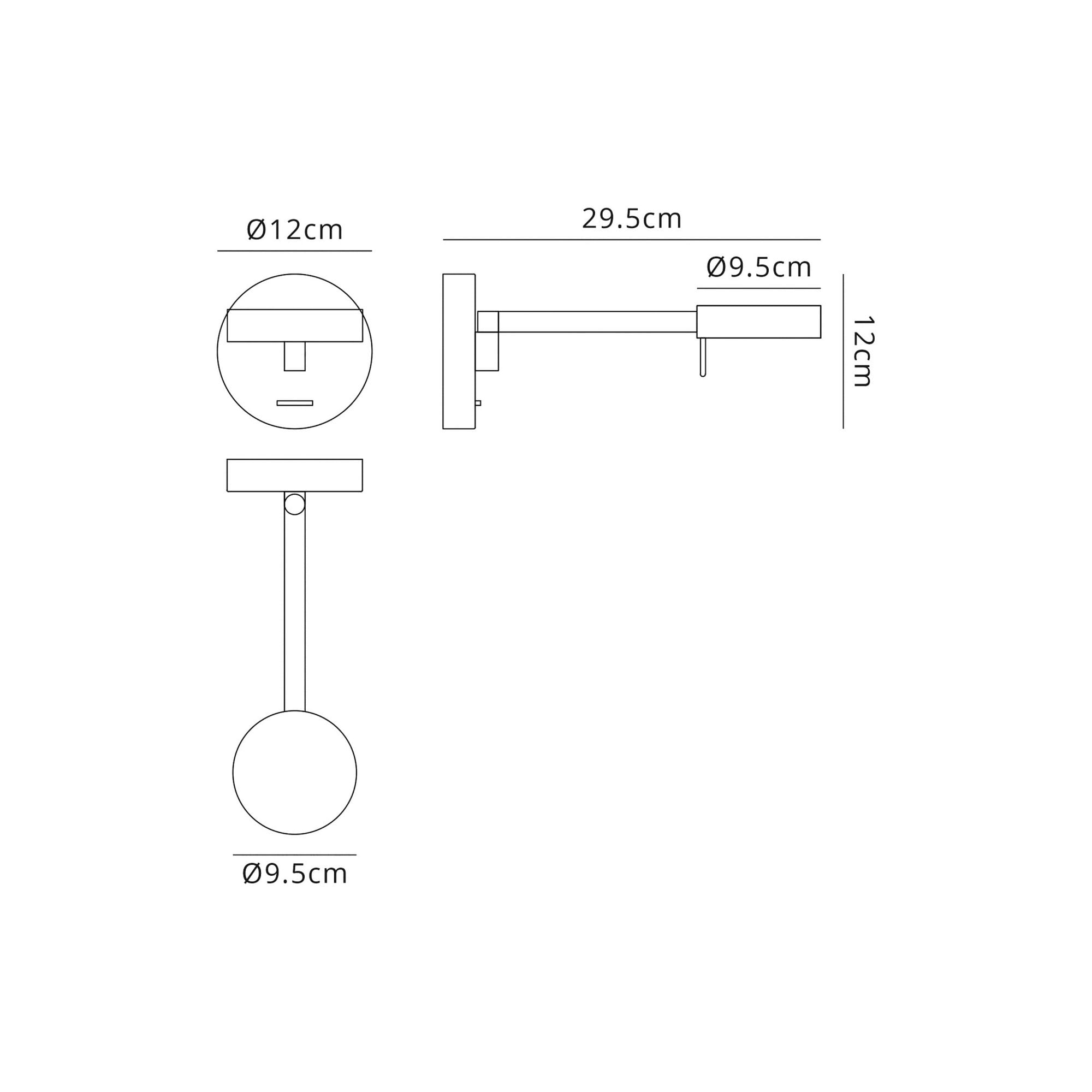 Fabula Hollybush Adjustable LED Wall Lamp/Reader Light - Sand Black