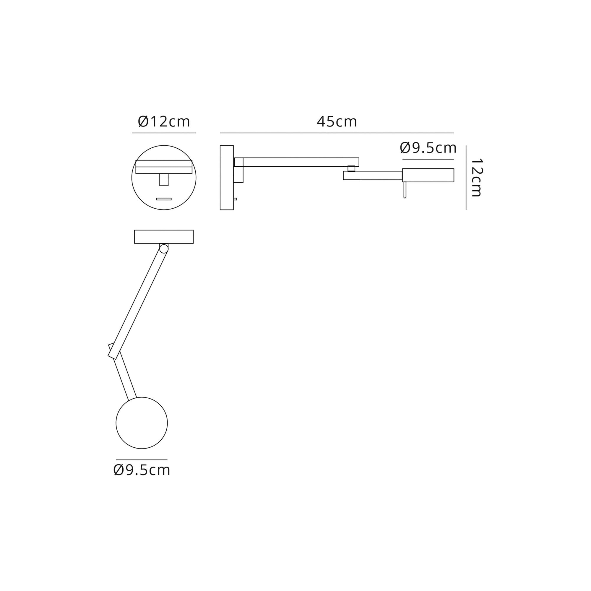 Fabula Hollybush Adjustable LED Swing Arm Wall Lamp/Reader Light - Sand White