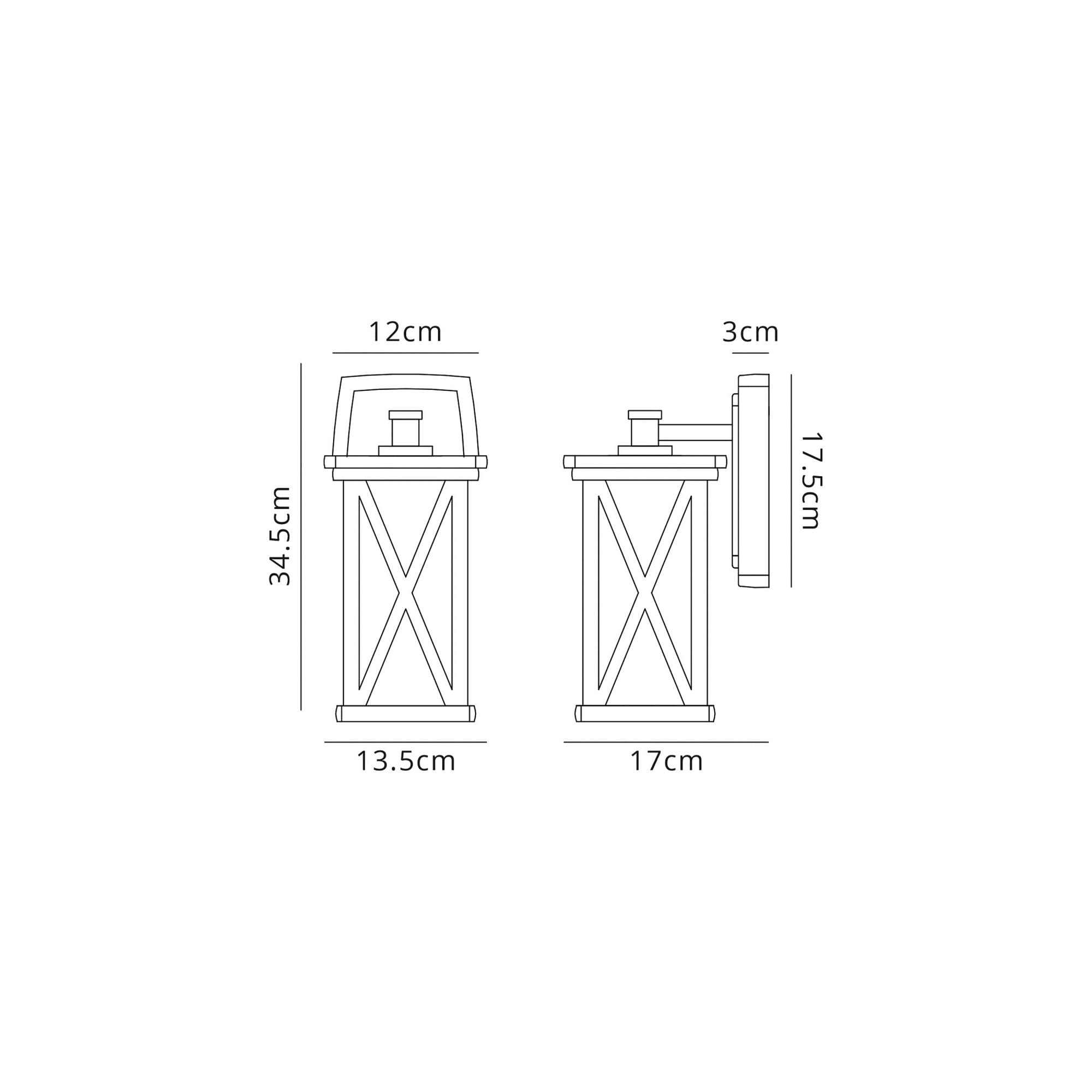 Fabula Osprey Down Criss Cross Wall Lamp - Anthracite & Clear Glass - IP54