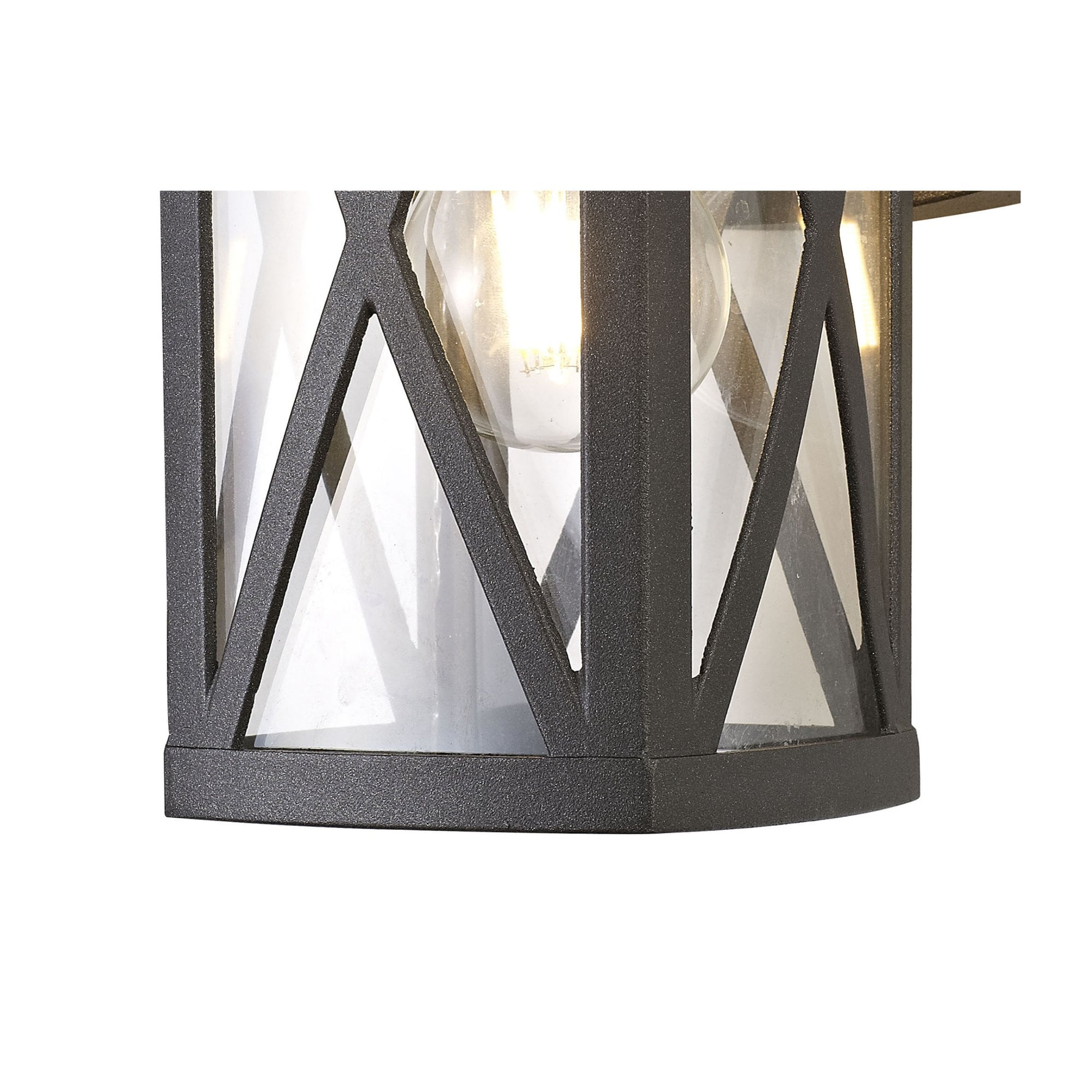 Fabula Osprey Down Criss Cross Wall Lamp - Anthracite & Clear Glass - IP54