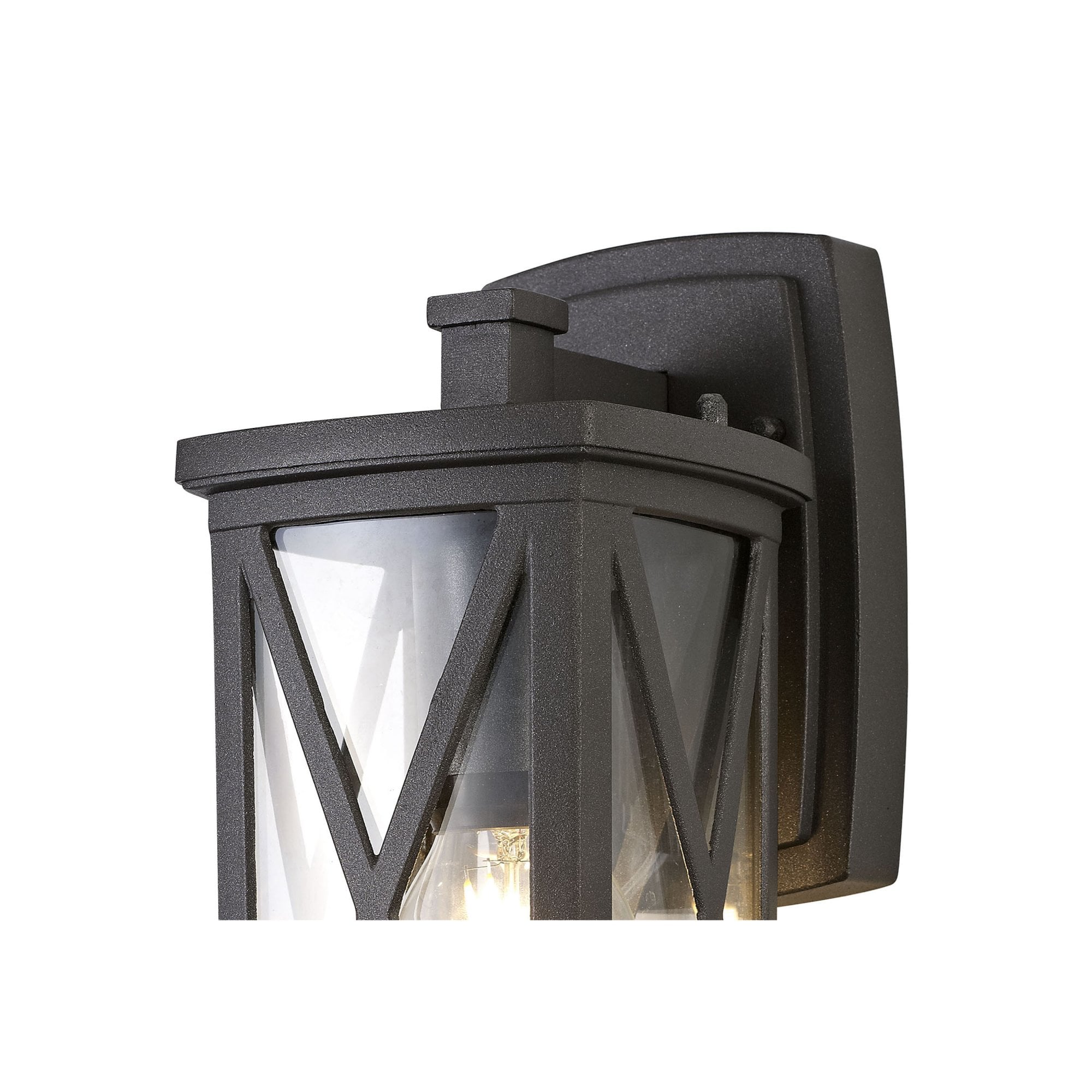 Fabula Osprey Down Criss Cross Wall Lamp - Anthracite & Clear Glass - IP54