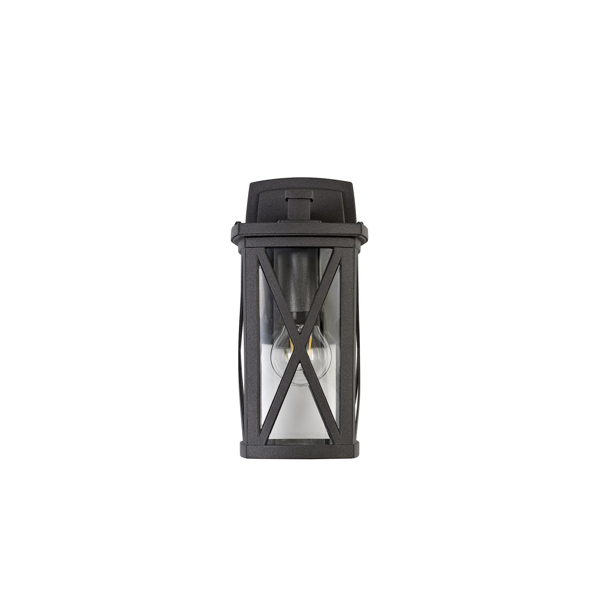 Fabula Osprey Down Criss Cross Wall Lamp - Anthracite & Clear Glass - IP54