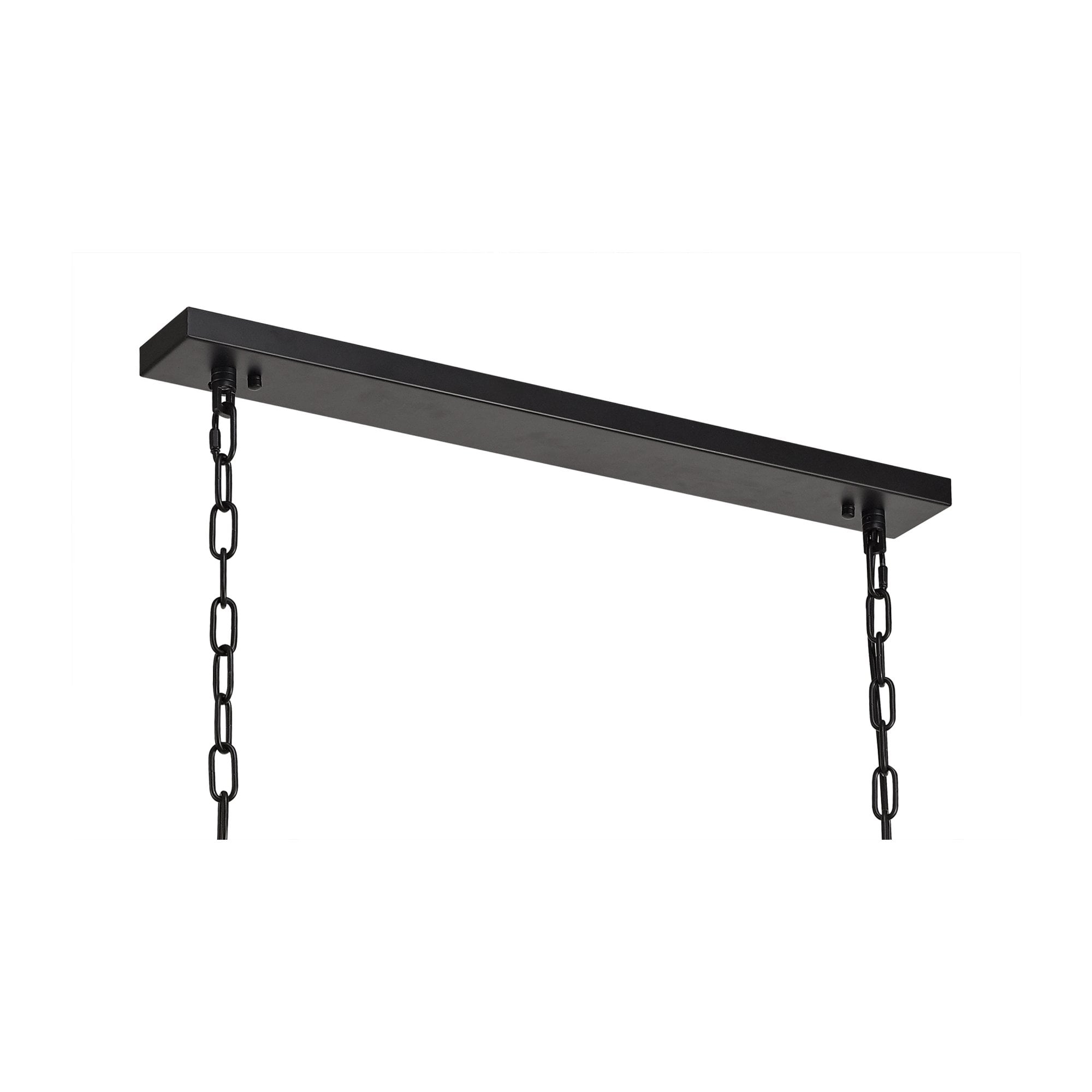 Fabula Sutton Large 12 Light Linear Pendant - Matt Black & Crystal Sand Glass