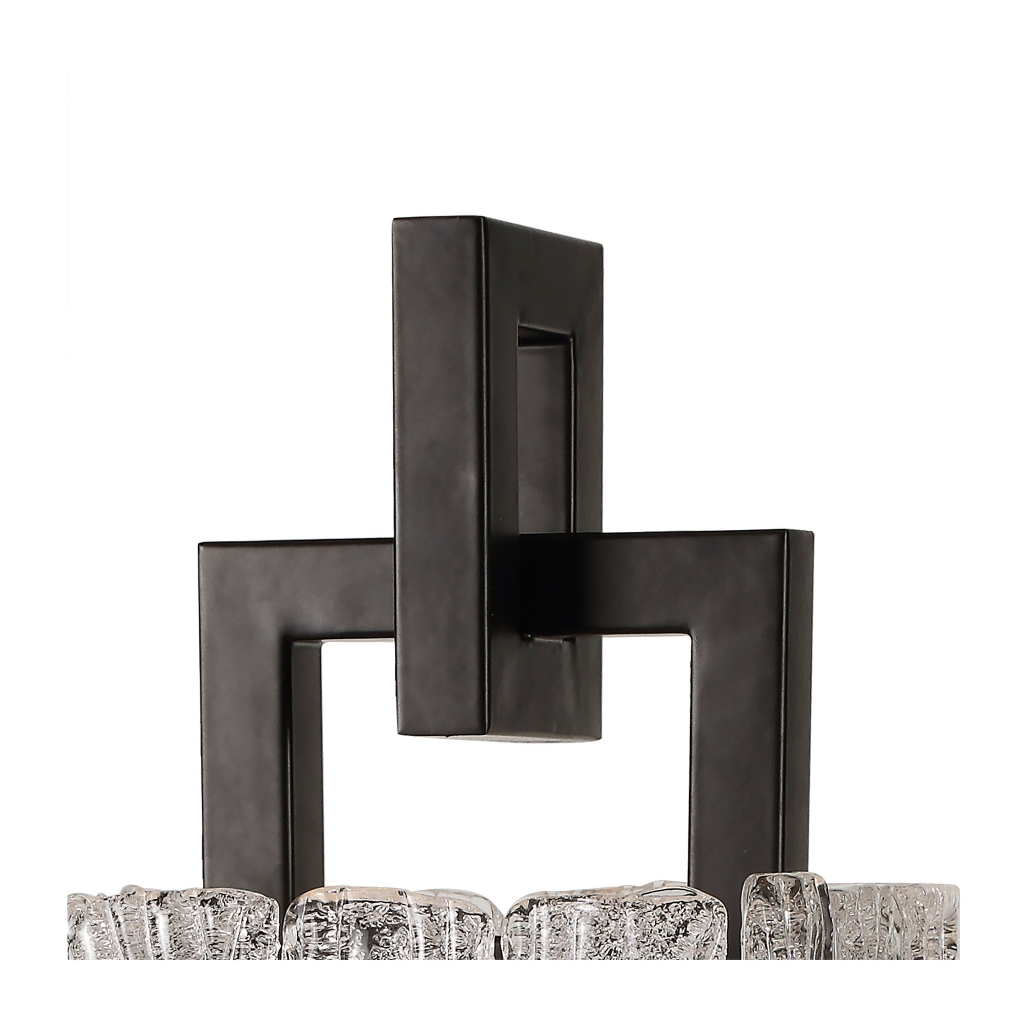 Fabula Sutton Single Table Lamp - Matt Black & Crystal Sand Glass