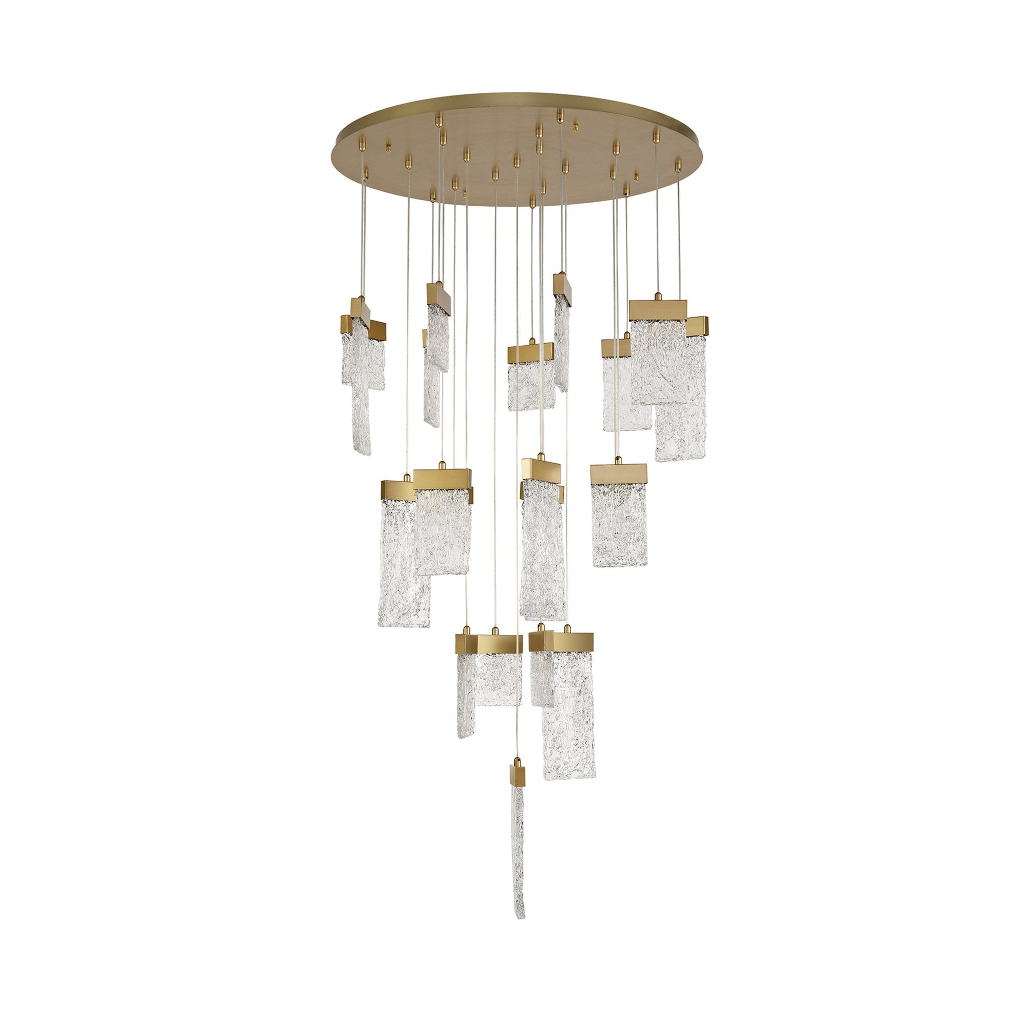 Fabula Falcon 21 Light Round LED Pendant - Painted Brushed Gold
