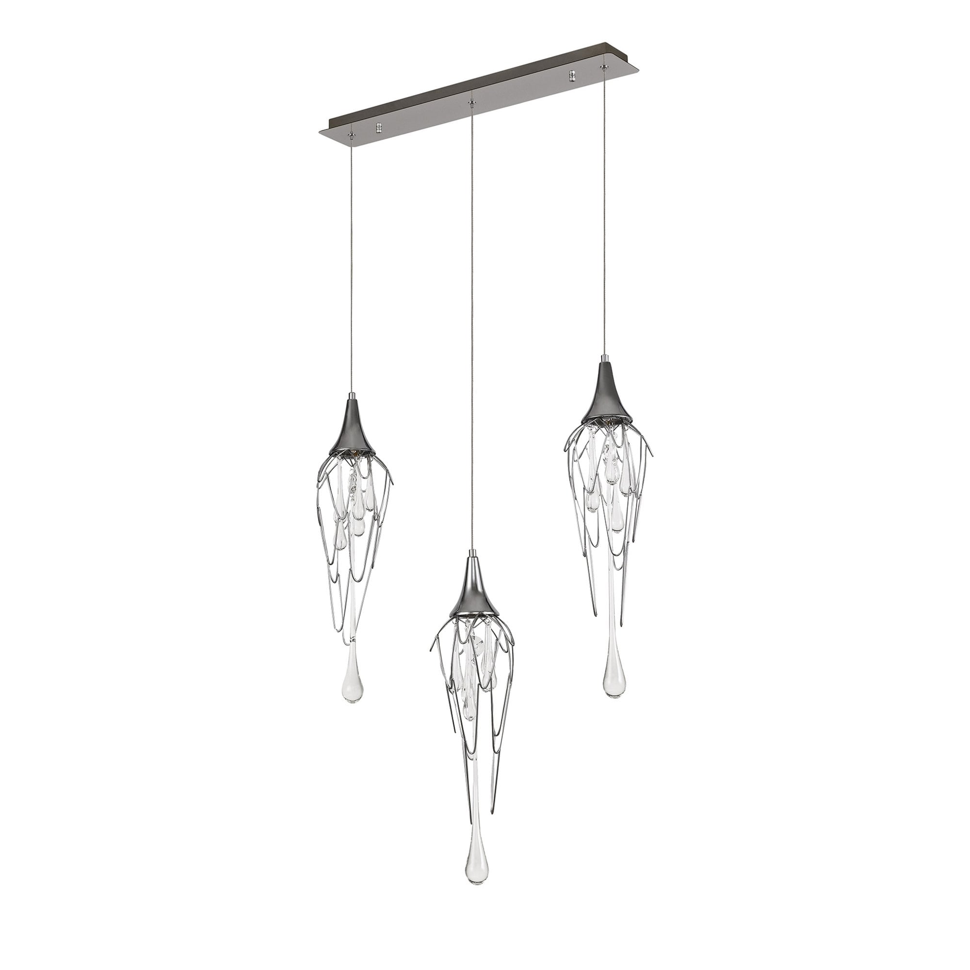 Fabula Albion 3 Light Linear Bar Pendant - Polished Chrome