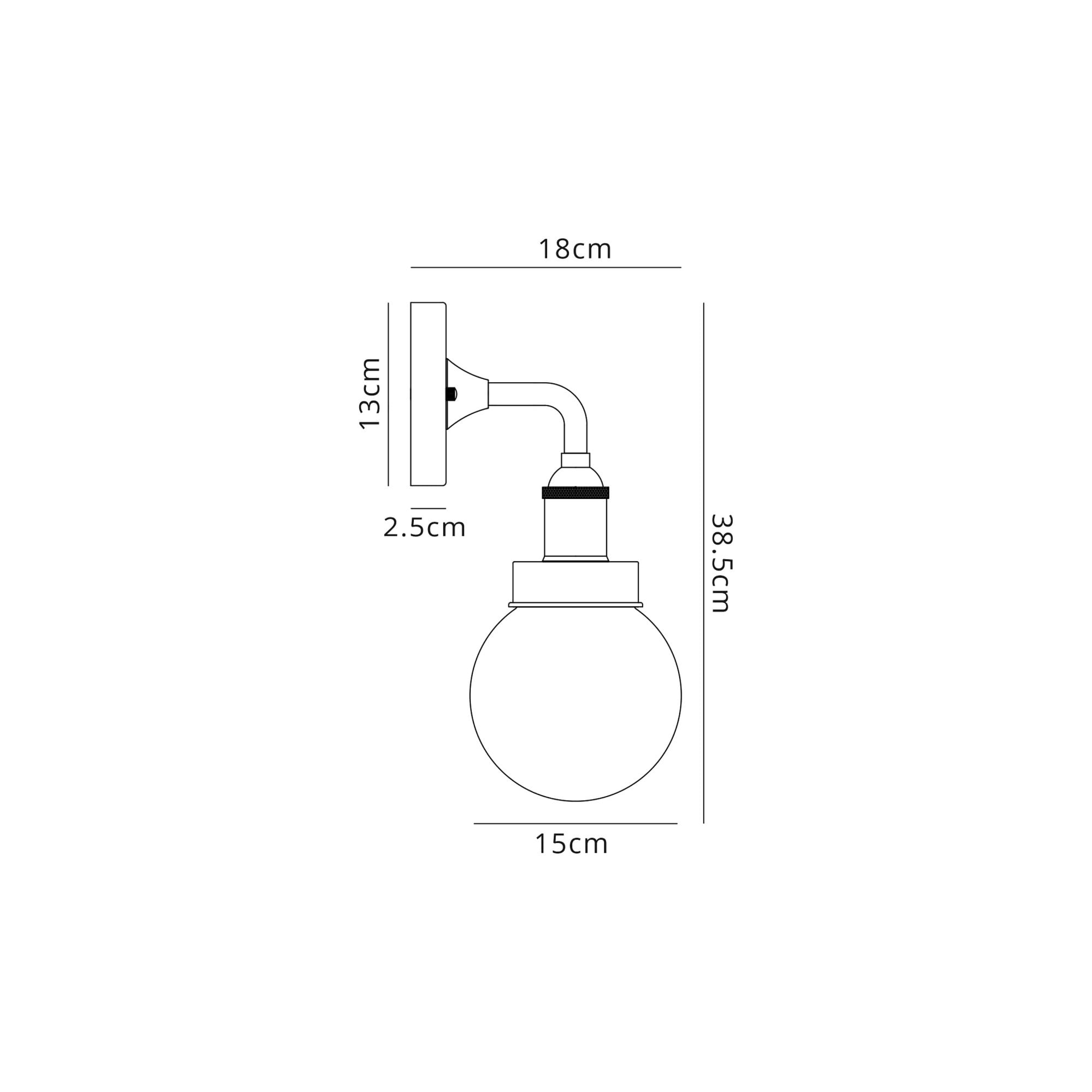 Fabula Avondale Wall Lamp - Titanium Silver & Polished Chrome - IP65