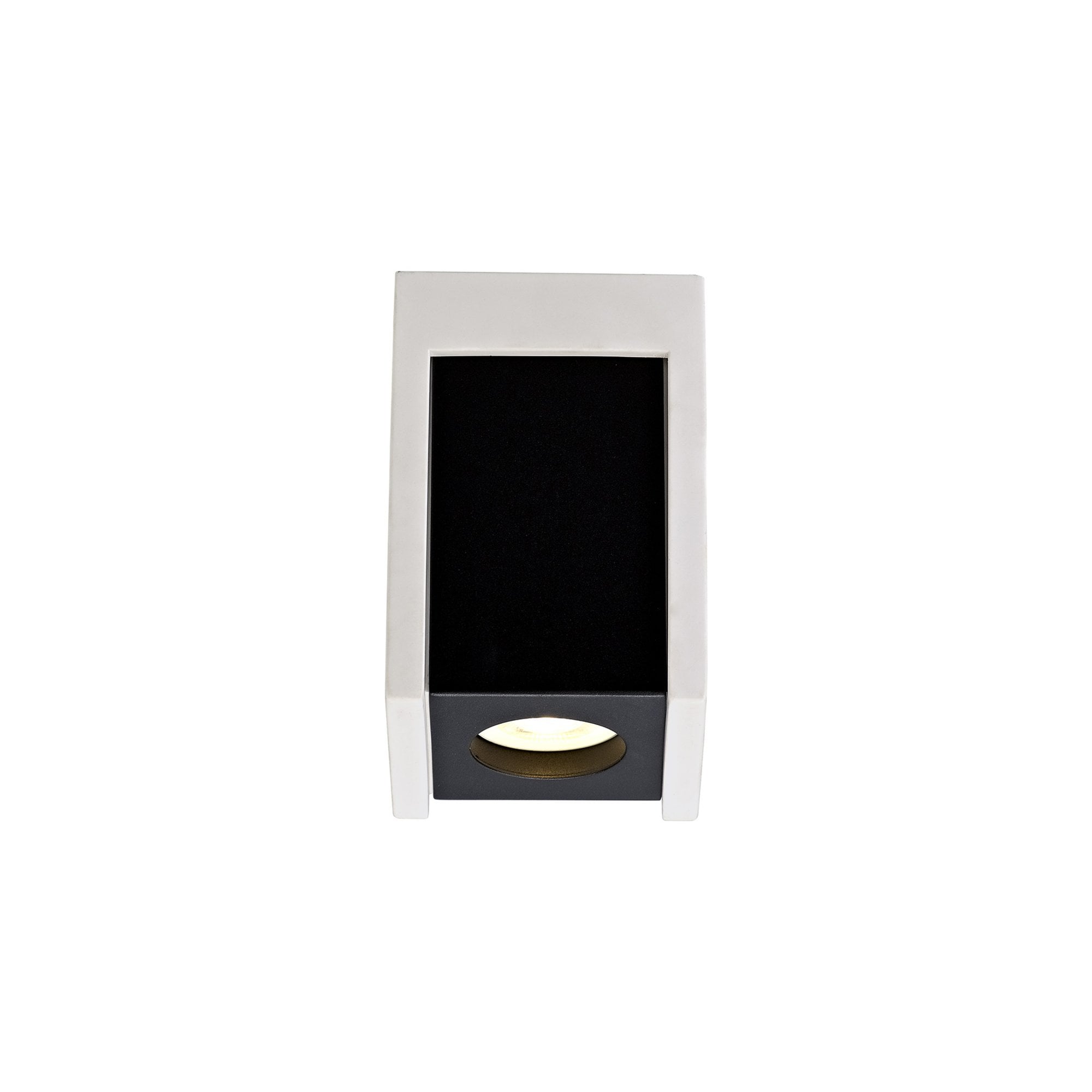 Fabula Trevose Single Square Ceiling Spot Light - White Paintable Gypsum & Matt Black Cover