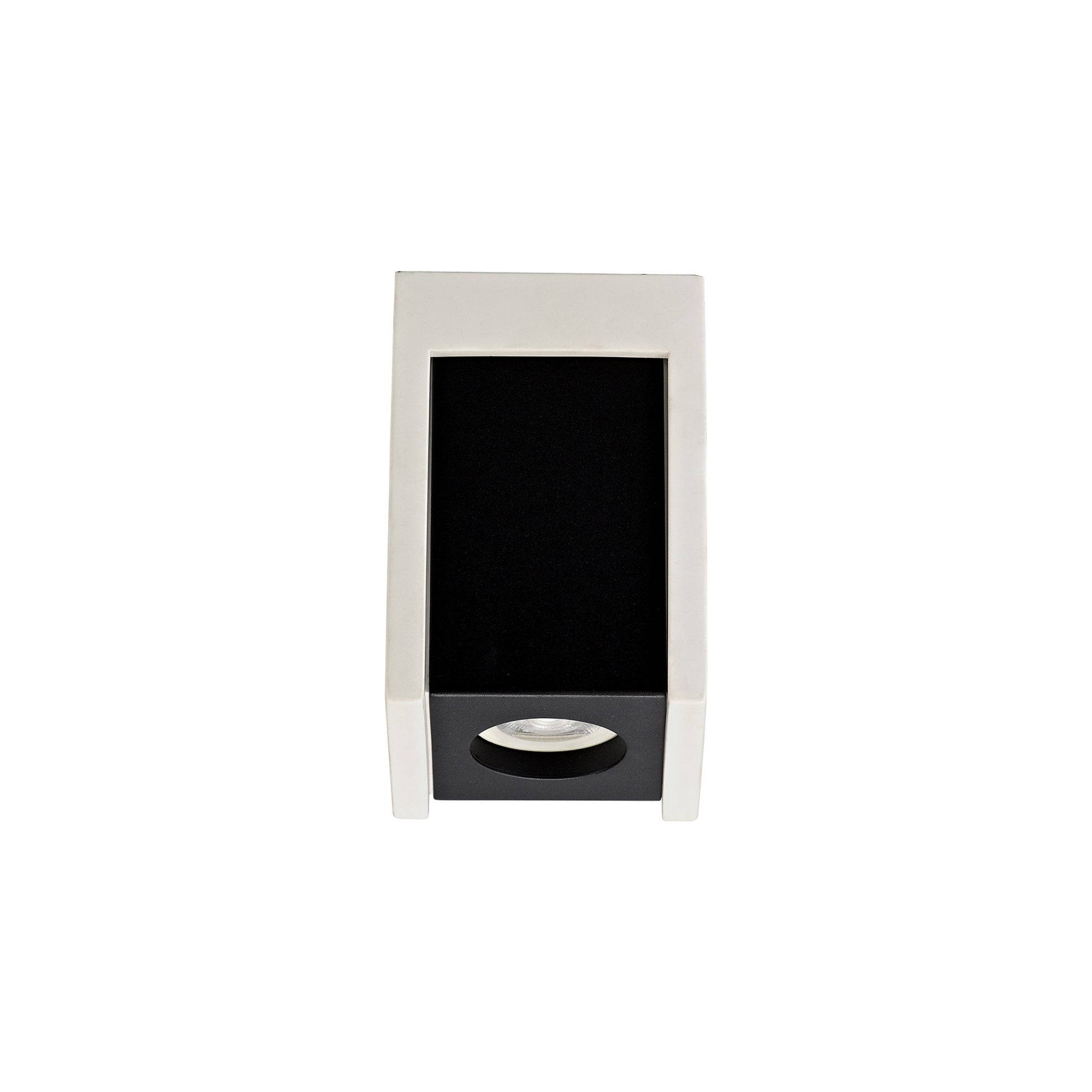 Fabula Trevose Single Square Ceiling Spot Light - White Paintable Gypsum & Matt Black Cover