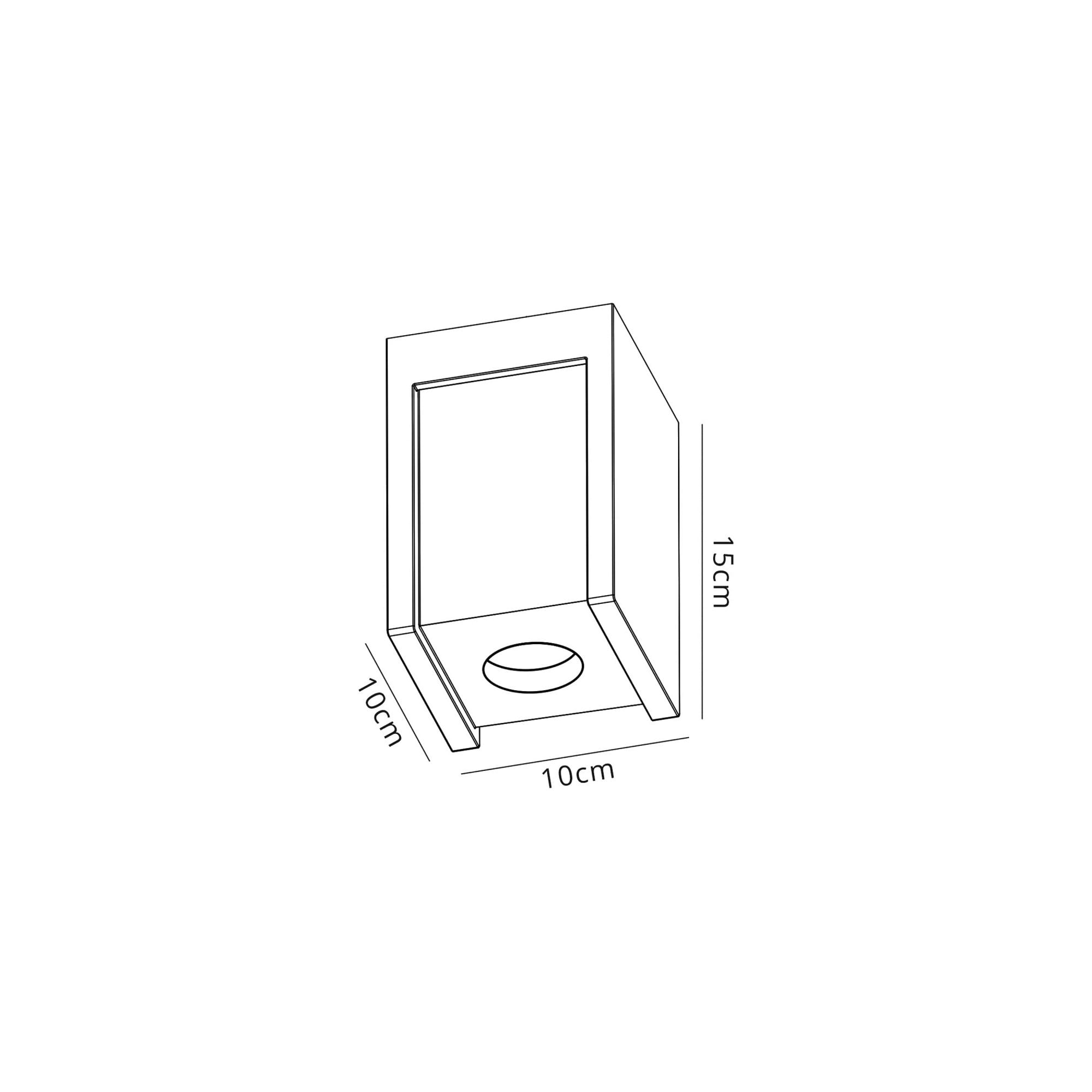 Fabula Trevose Single Square Ceiling Spot Light - White Paintable Gypsum & Matt Black Cover