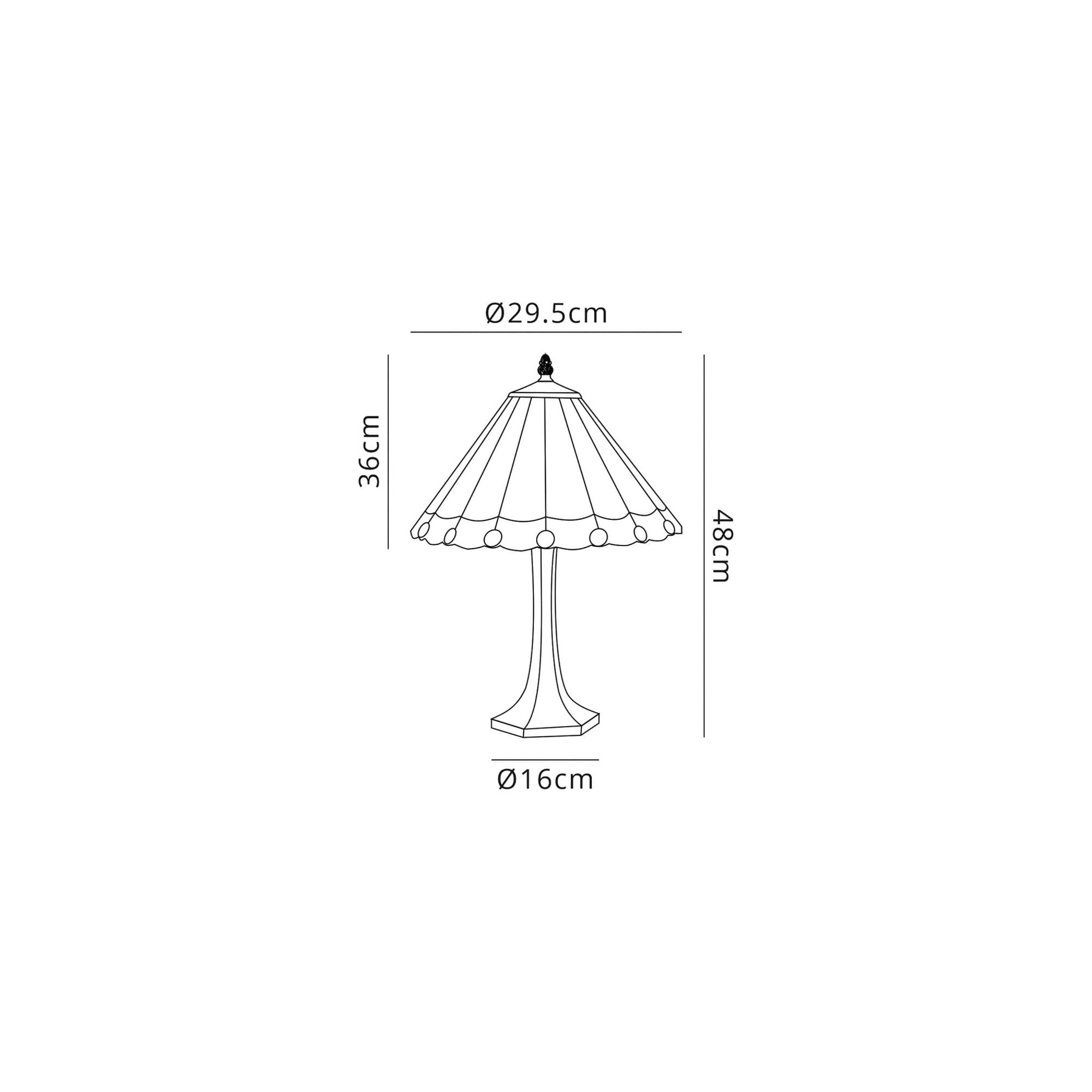 Fabula Amberley Single Octagonal Table Lamp - 30cm Tiffany Shade - Red & Cream