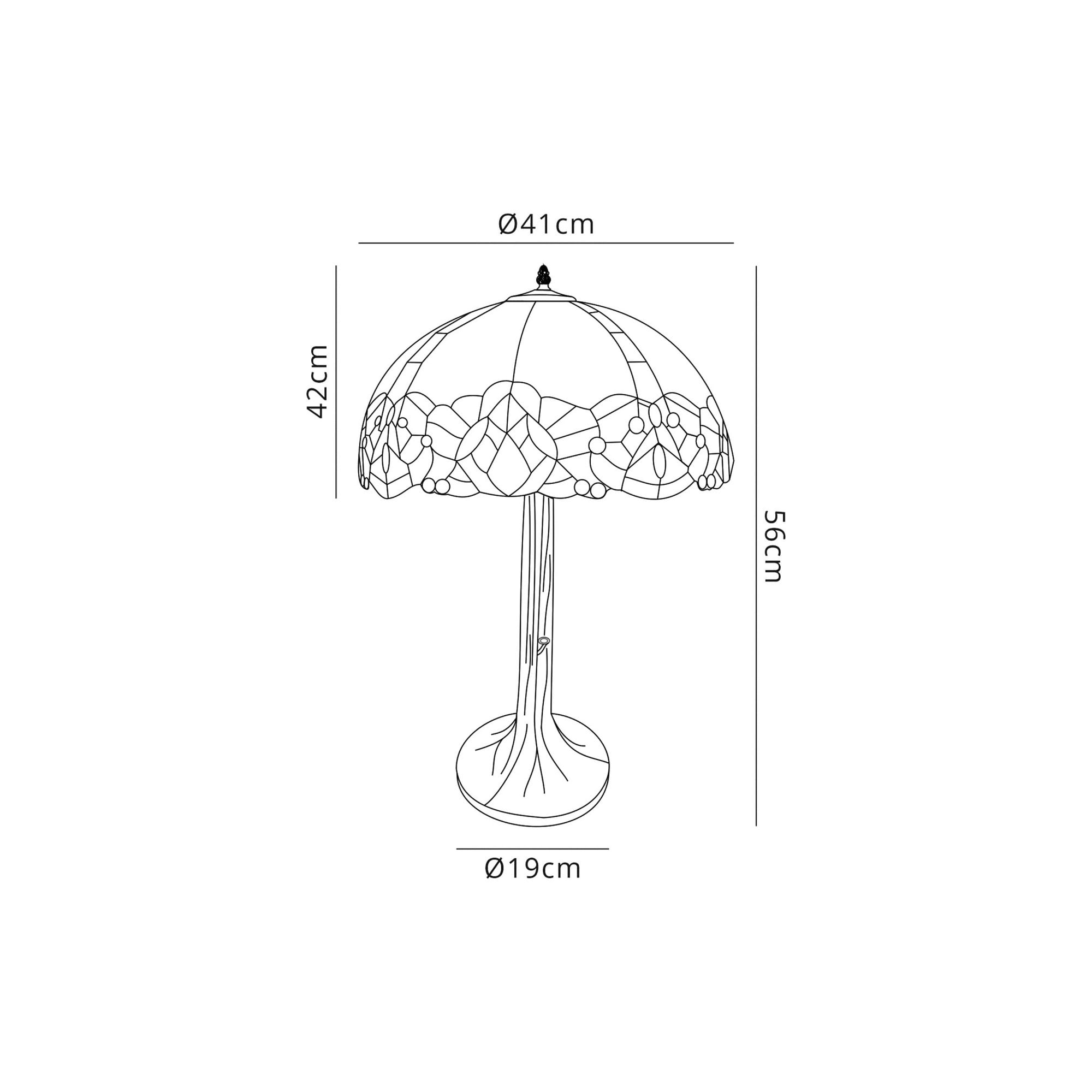 Fabula Newmans 2 Light Tree Like Table Lamp - 40cm Tiffany Shade - Blue