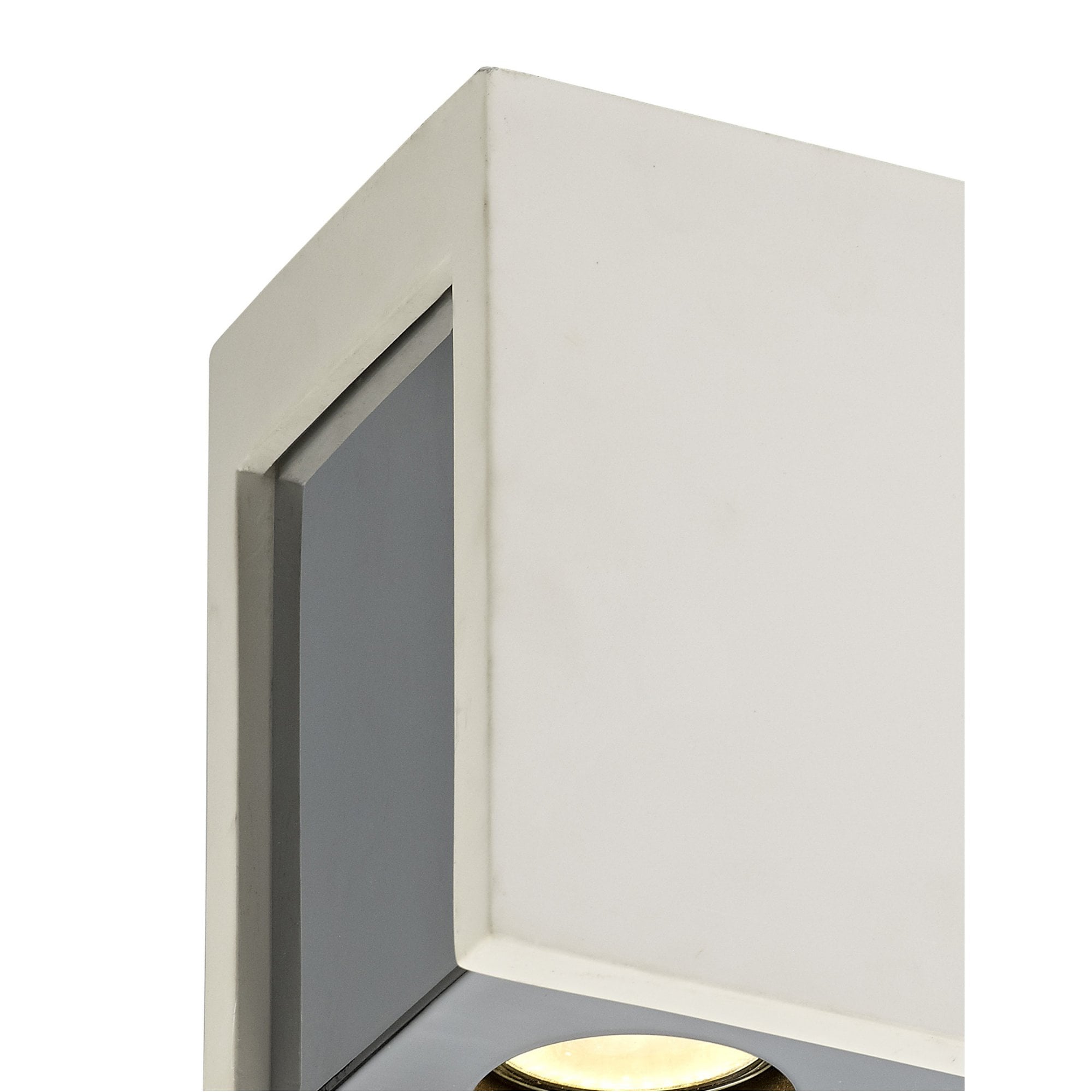Fabula Trevose 2 Light Rectangular Ceiling Spot Light - White Paintable Gypsum & Polished Chrome Cover