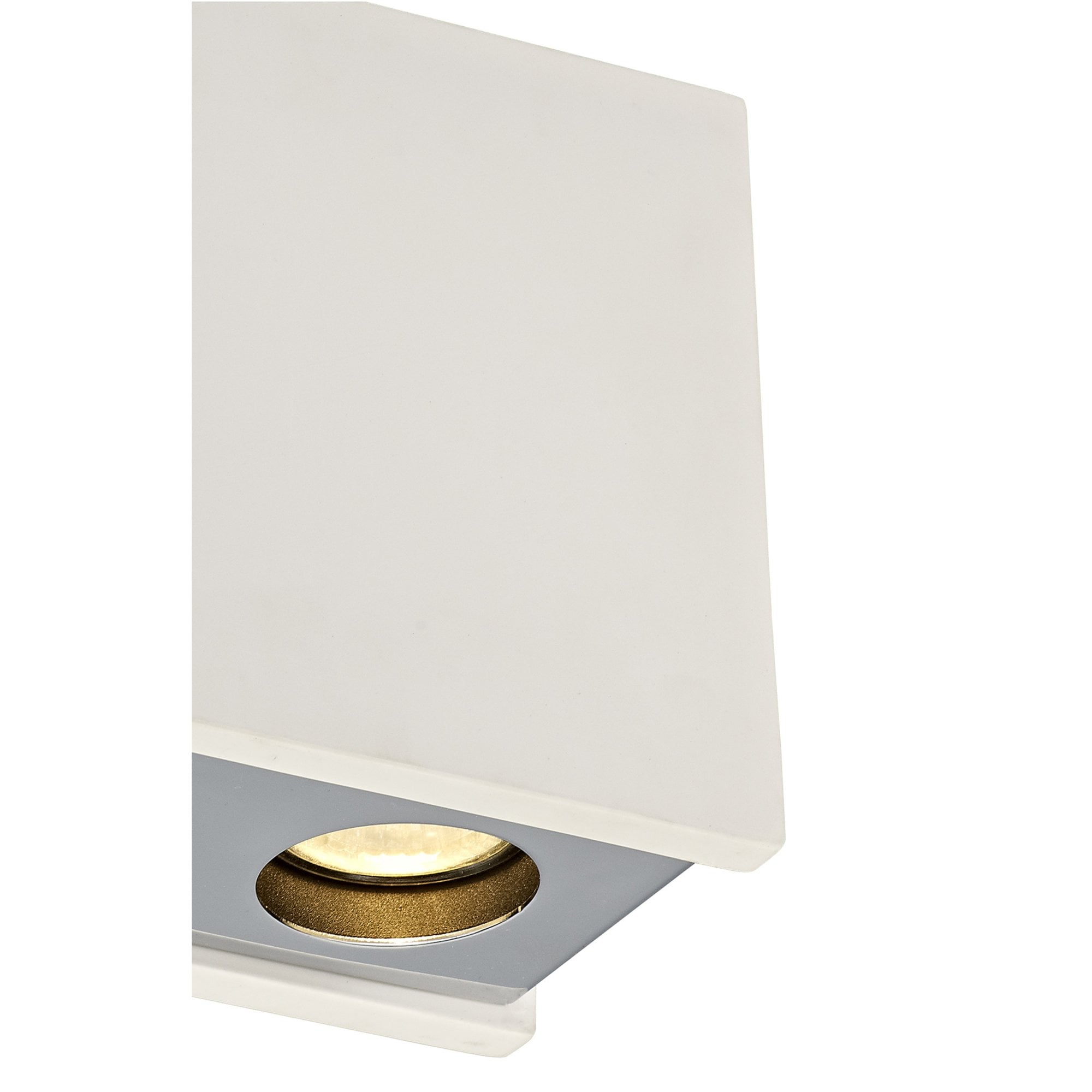 Fabula Trevose 2 Light Rectangular Ceiling Spot Light - White Paintable Gypsum & Polished Chrome Cover