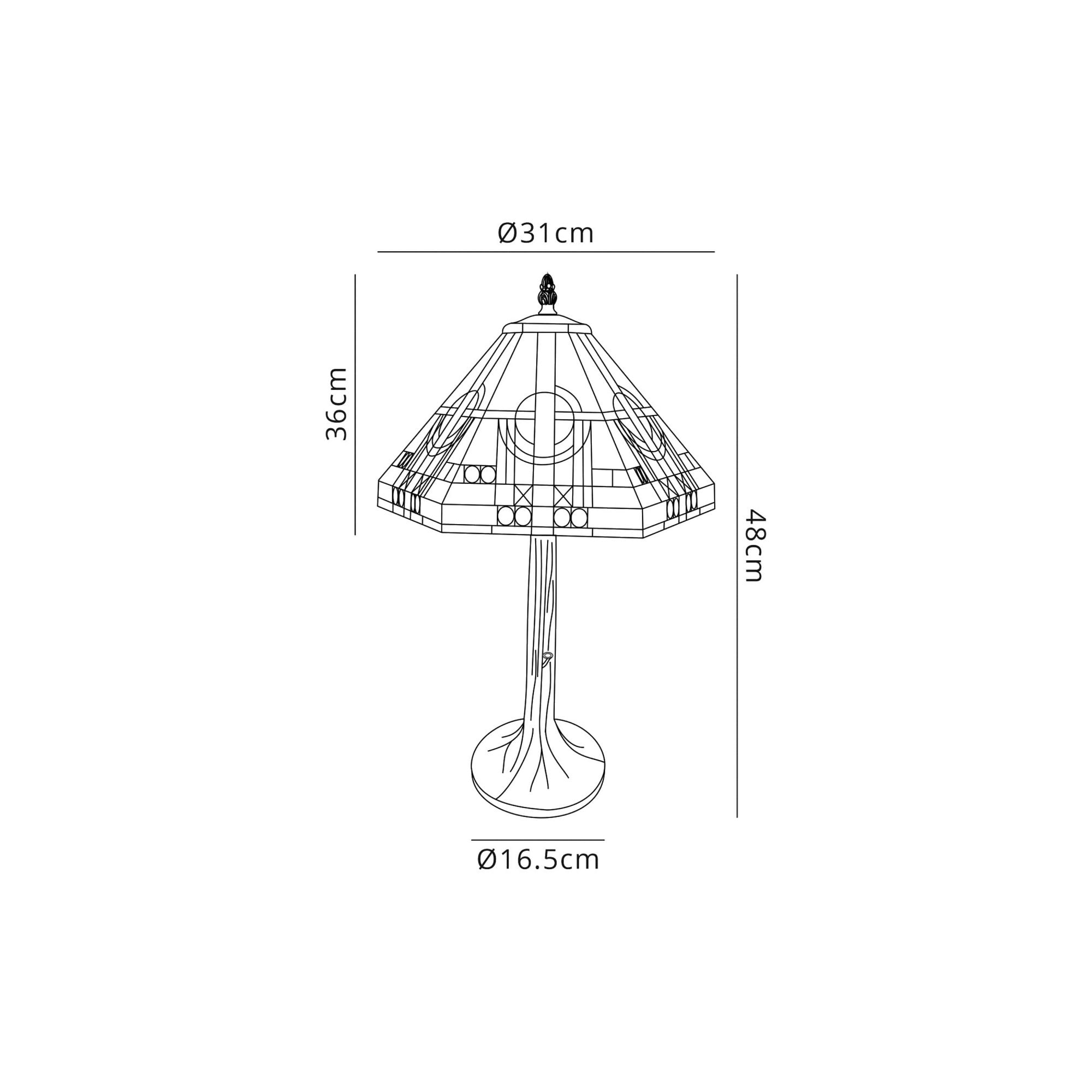 Fabula Cranbourne Single Tree Like Table Lamp - 30cm Tiffany Shade - Grey
