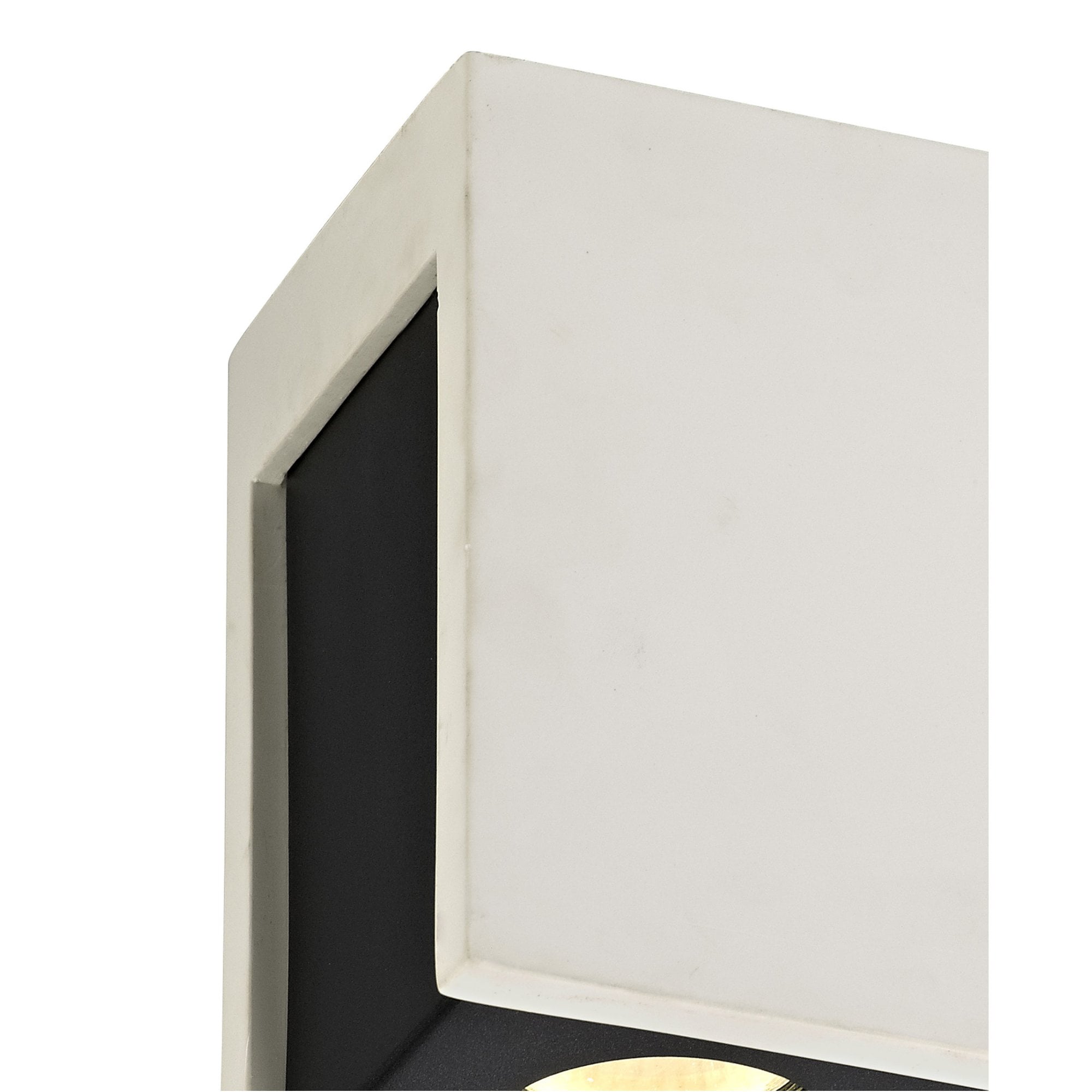 Fabula Trevose 2 Light Rectangular Ceiling Spot Light - White Paintable Gypsum & Matt Black Cover