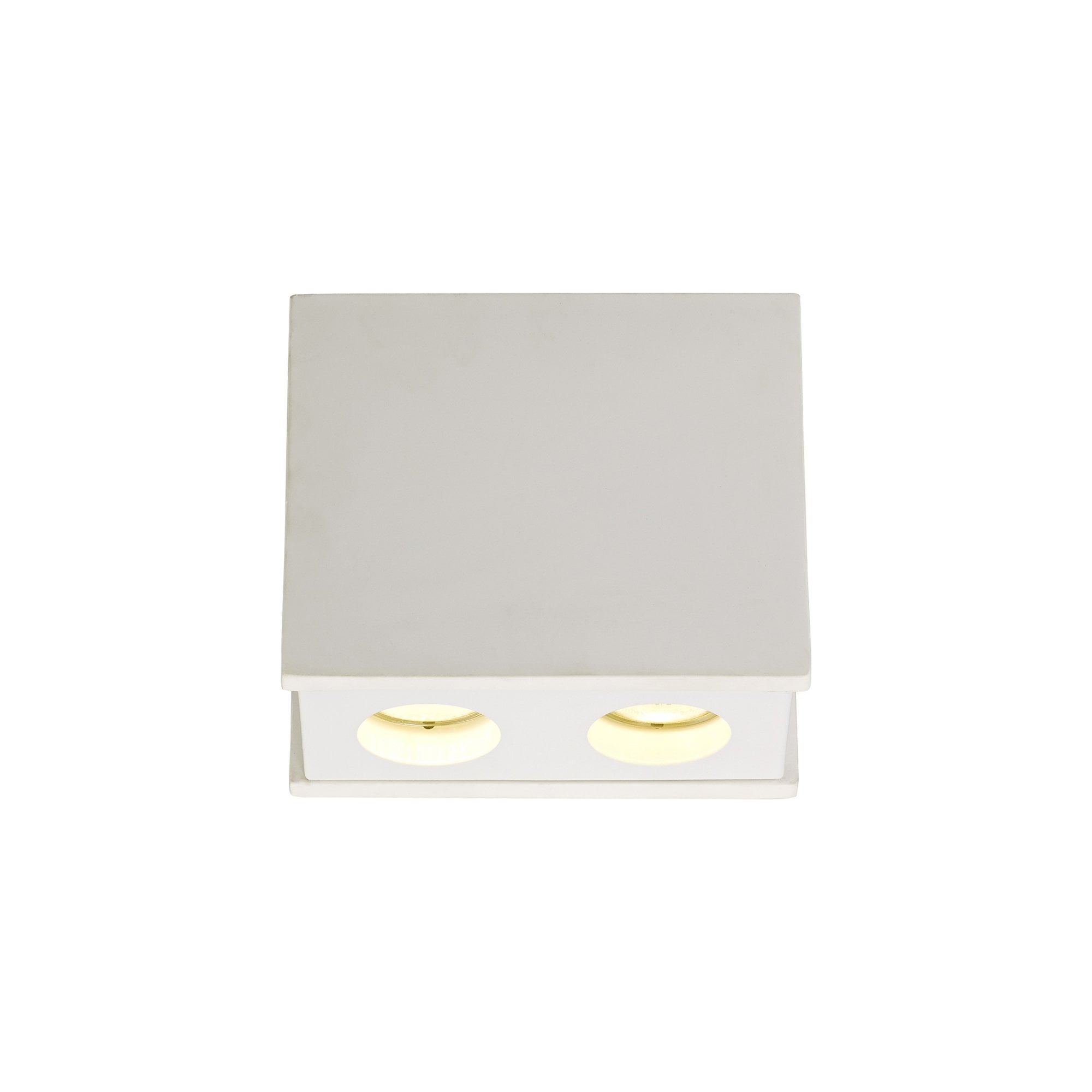 Fabula Trevose 2 Light Rectangular Ceiling Spot Light - White Paintable Gypsum & Matt White Cover