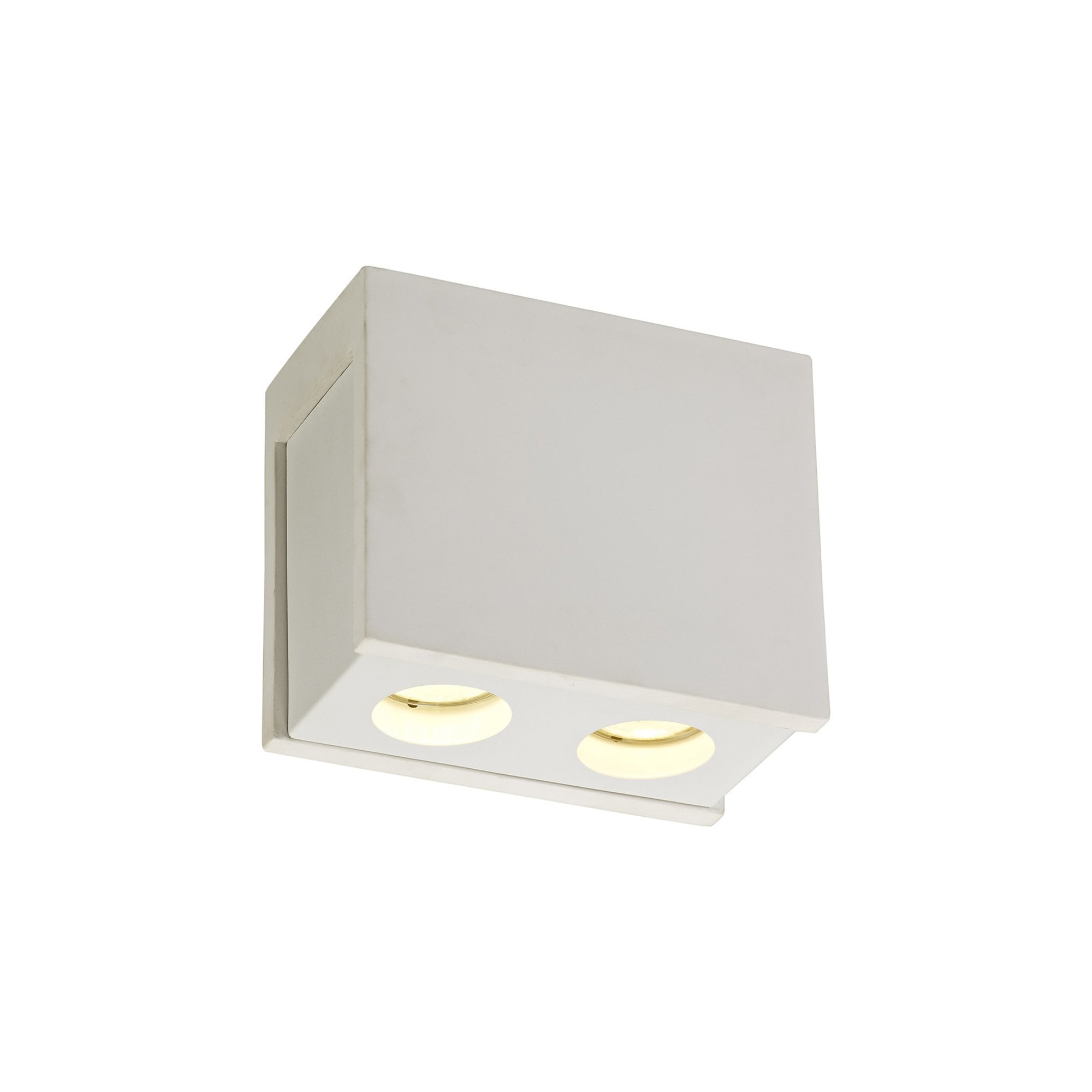 Fabula Trevose 2 Light Rectangular Ceiling Spot Light - White Paintable Gypsum & Matt White Cover