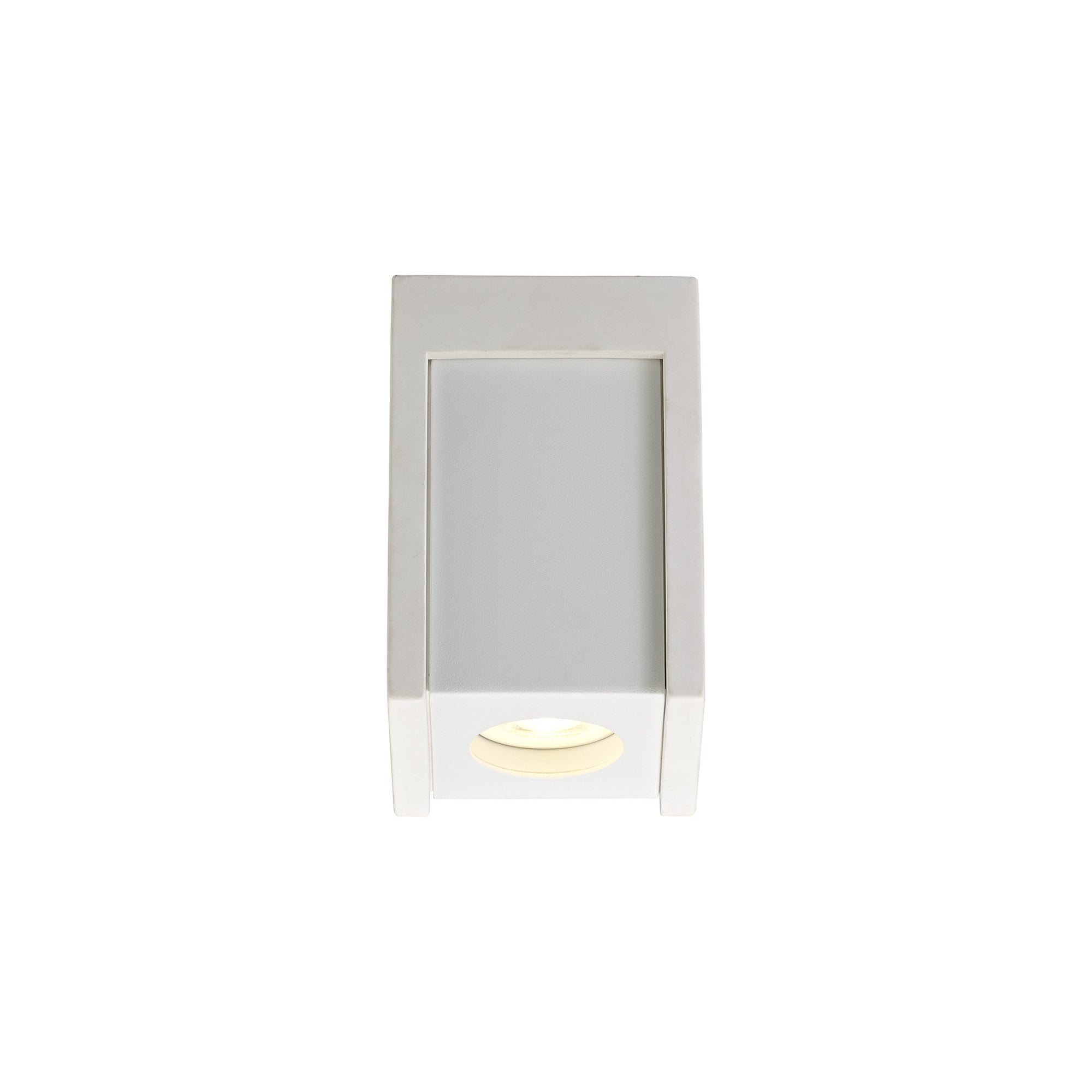 Fabula Trevose Single Square Ceiling Spot Light - White Paintable Gypsum & Matt White Cover