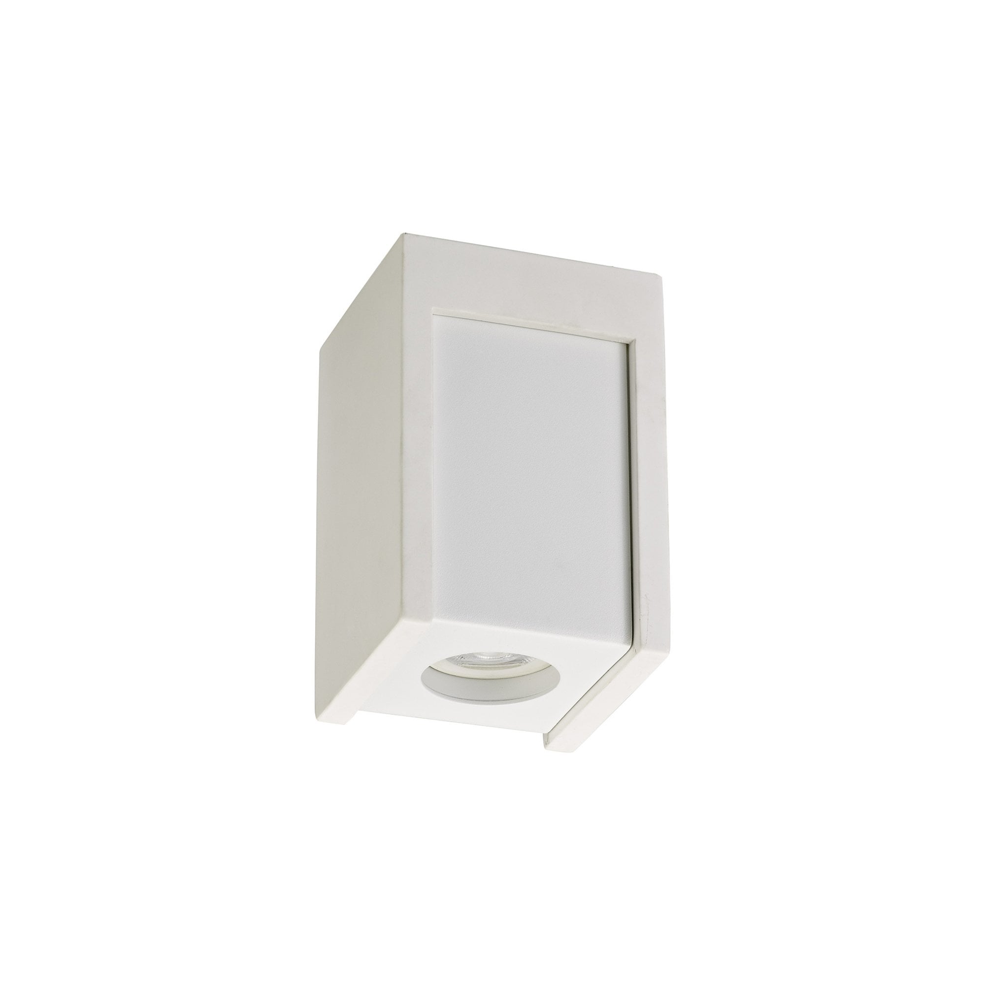 Fabula Trevose Single Square Ceiling Spot Light - White Paintable Gypsum & Matt White Cover