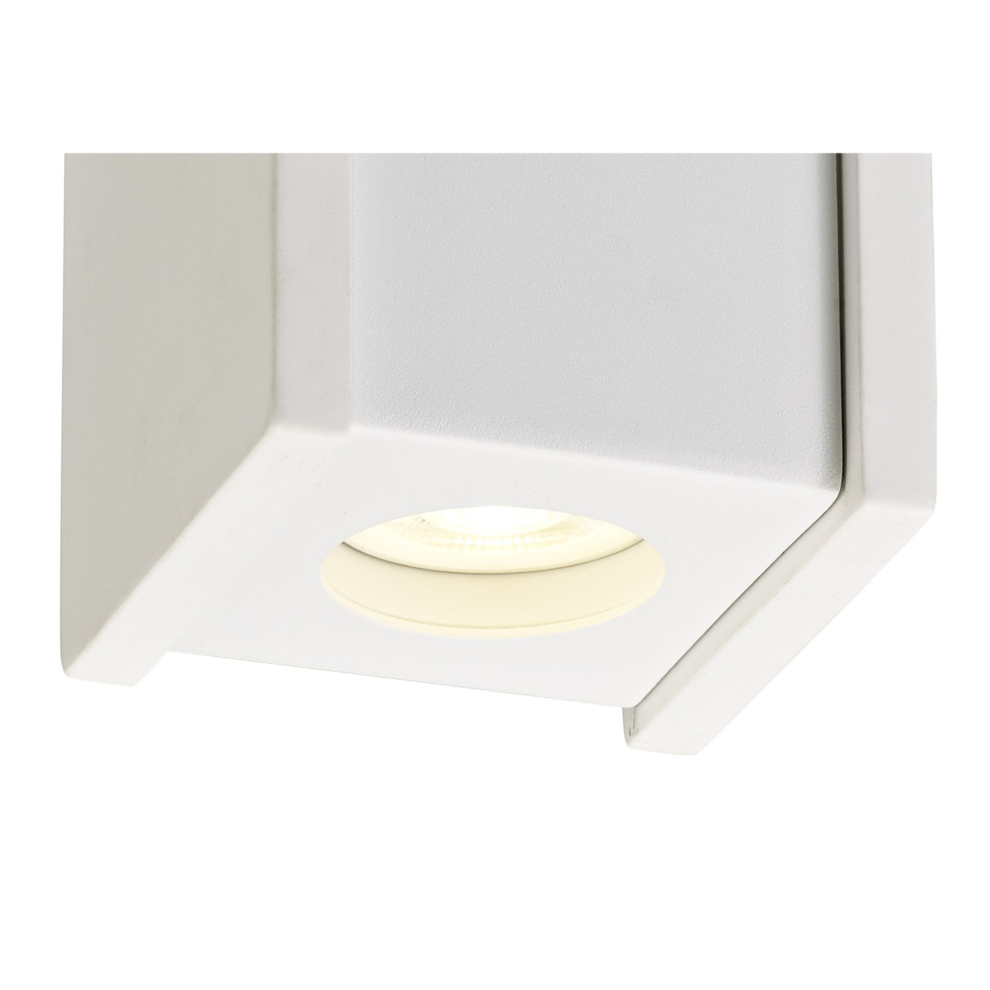 Fabula Trevose Single Square Ceiling Spot Light - White Paintable Gypsum & Matt White Cover