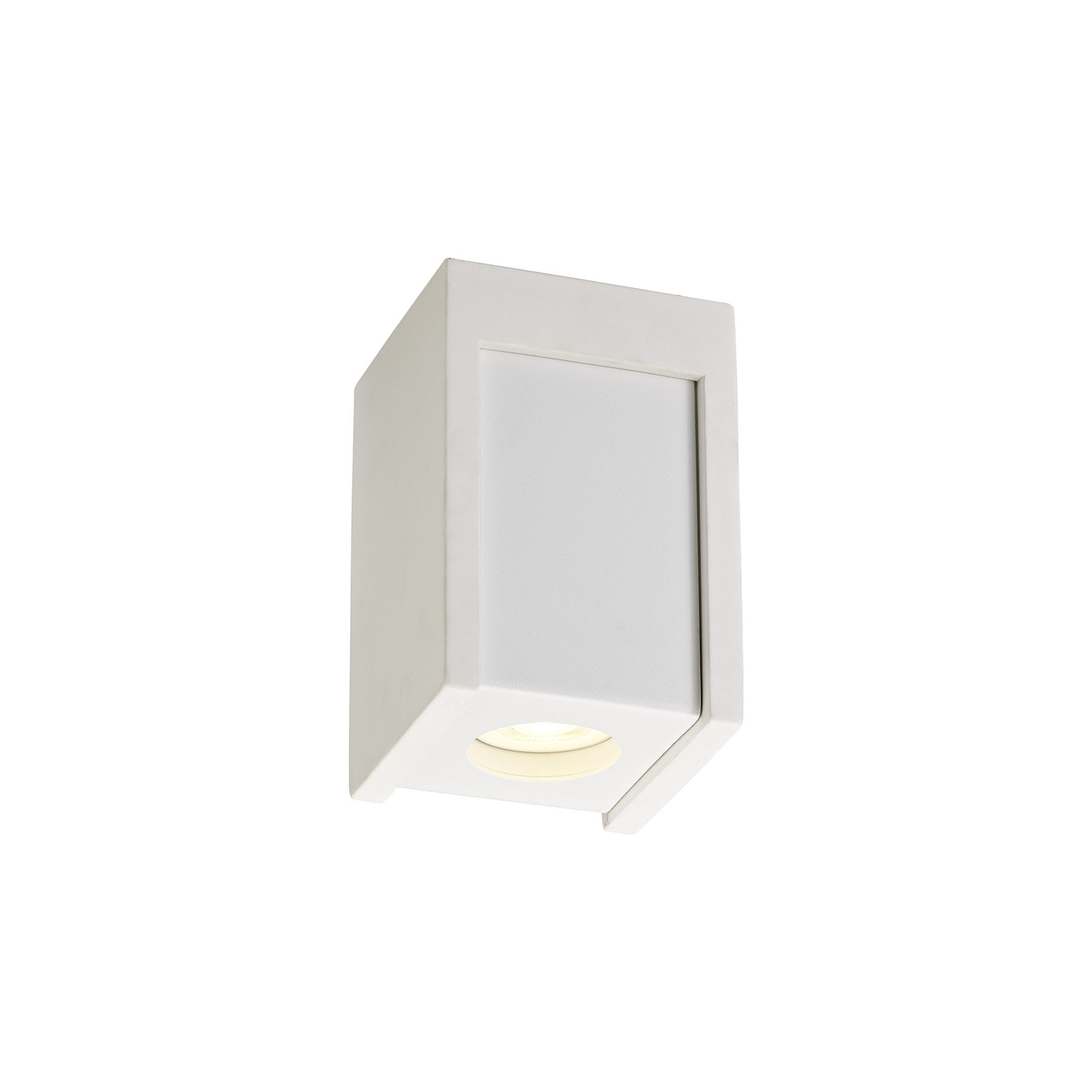 Fabula Trevose Single Square Ceiling Spot Light - White Paintable Gypsum & Matt White Cover
