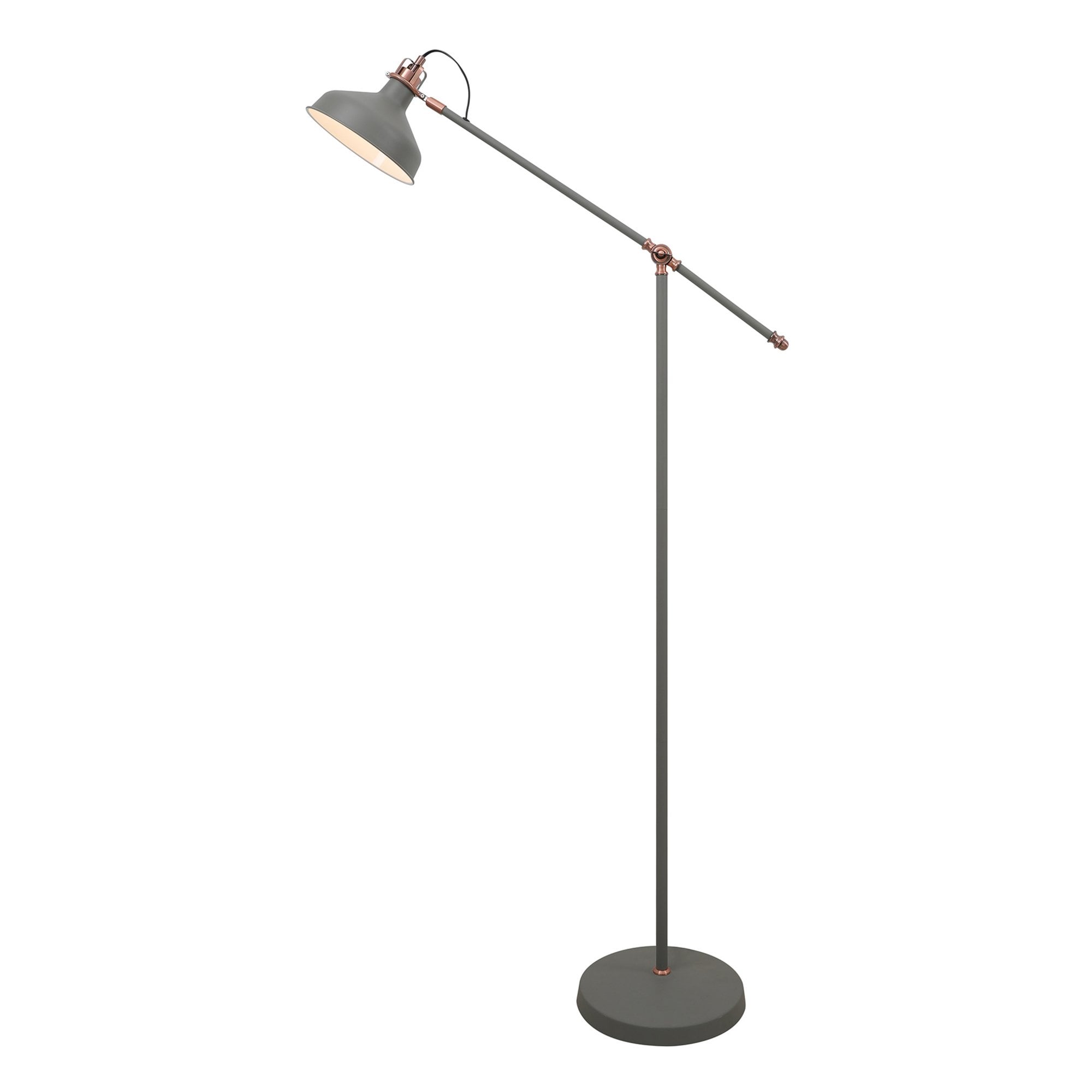 Fabula Forest Single Adjustable Floor Lamp - Sand Grey & Copper